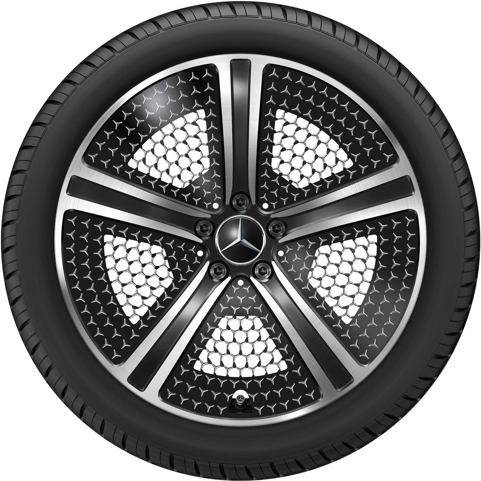Mercedes 5 Spoke Aero [295-20] Gloss Back with High Sheen Alloy Wheel Product Image #2