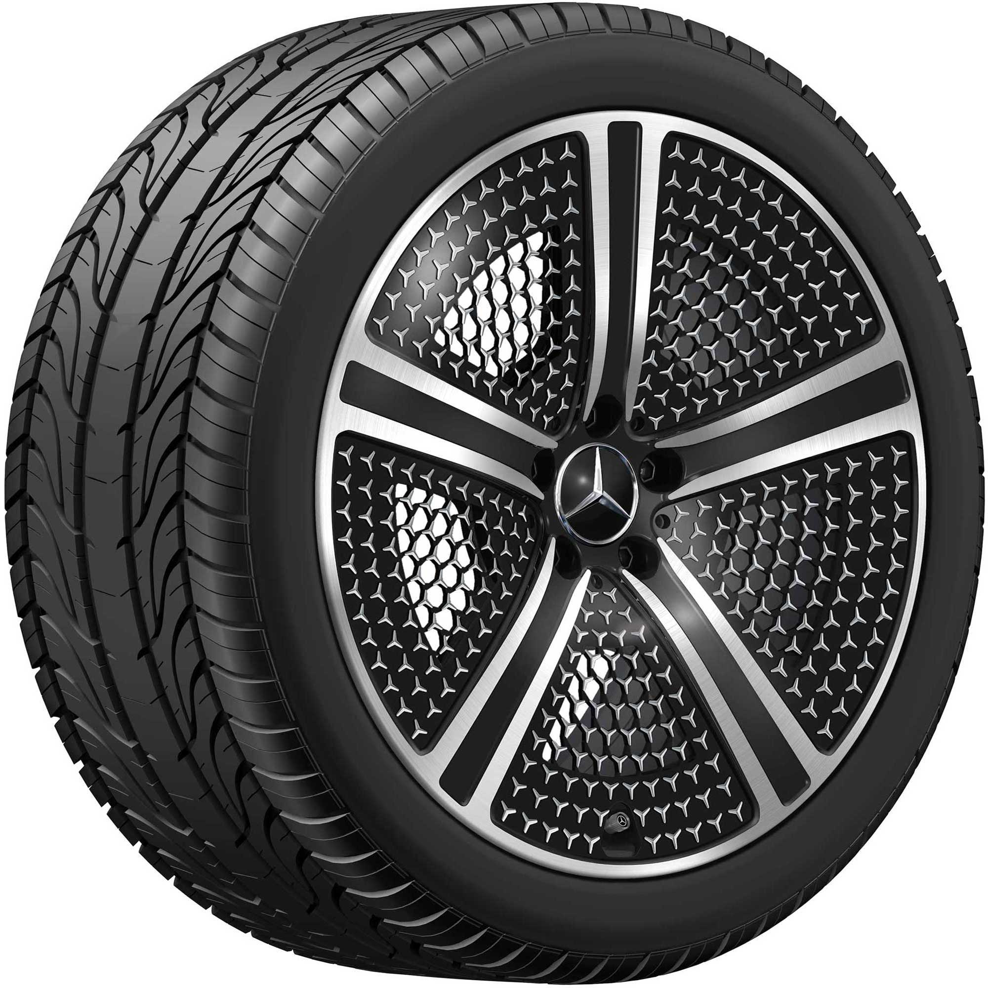 Mercedes 5 Spoke Aero [295-20] Gloss Back with High Sheen Alloy Wheel Product Image #3