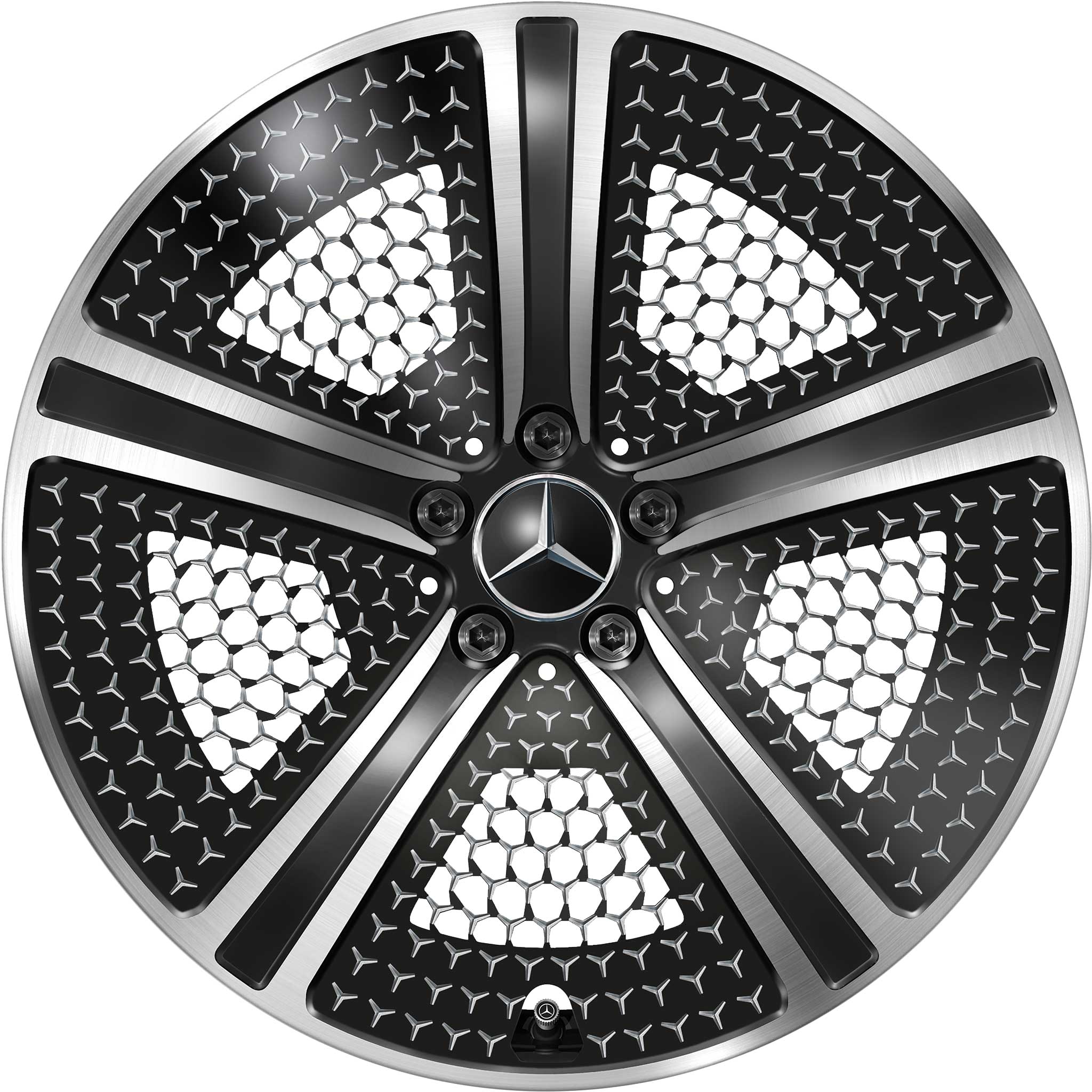 Mercedes 5 Spoke Aero [295-20] Gloss Back with High Sheen Alloy Wheel Product Image #1