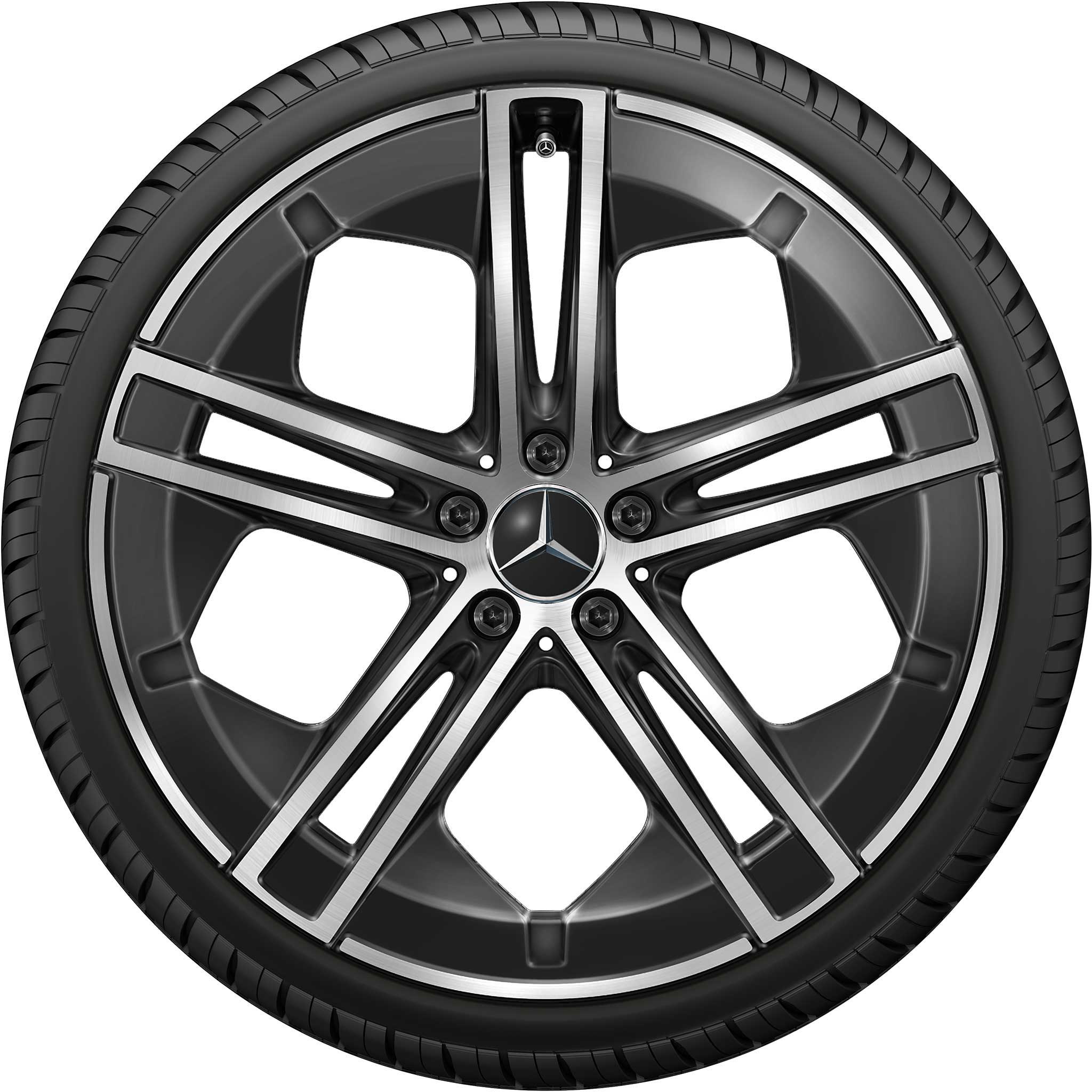 Mercedes 5 Double Spoke [295-21] Gloss Back with High Sheen Alloy Wheel Product Image #2