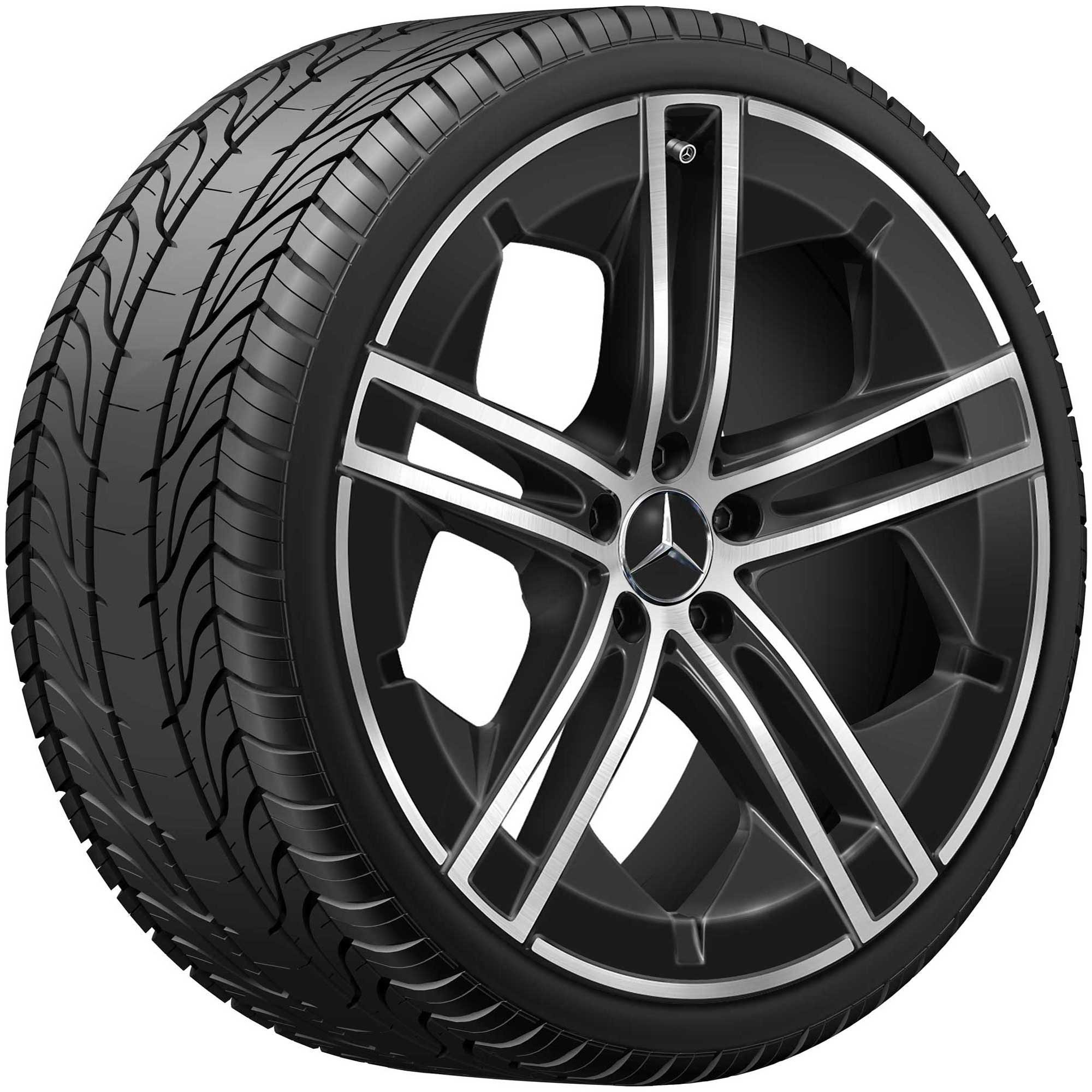 Mercedes 5 Double Spoke [295-21] Gloss Back with High Sheen Alloy Wheel Product Image #3
