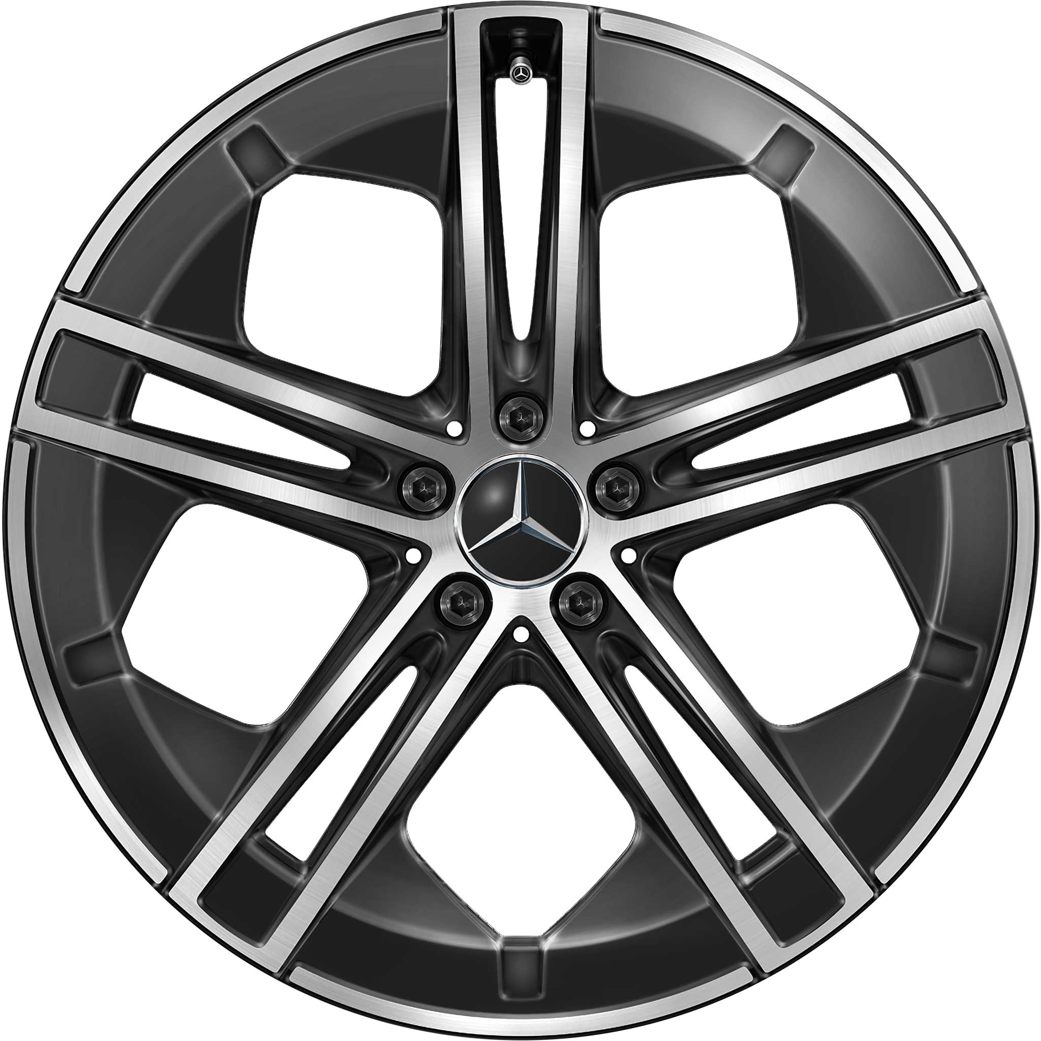 Mercedes 5 Double Spoke [295-21] Gloss Back with High Sheen Alloy Wheel Product Image #1