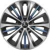Mercedes 5 Triple Spoke [295-20] Black and Blue Details with High Sheen Wheel Img 1