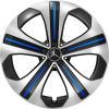 Mercedes 5 Double Spoke [296-21] Black and Blue Details with High Sheen Wheel Img 1