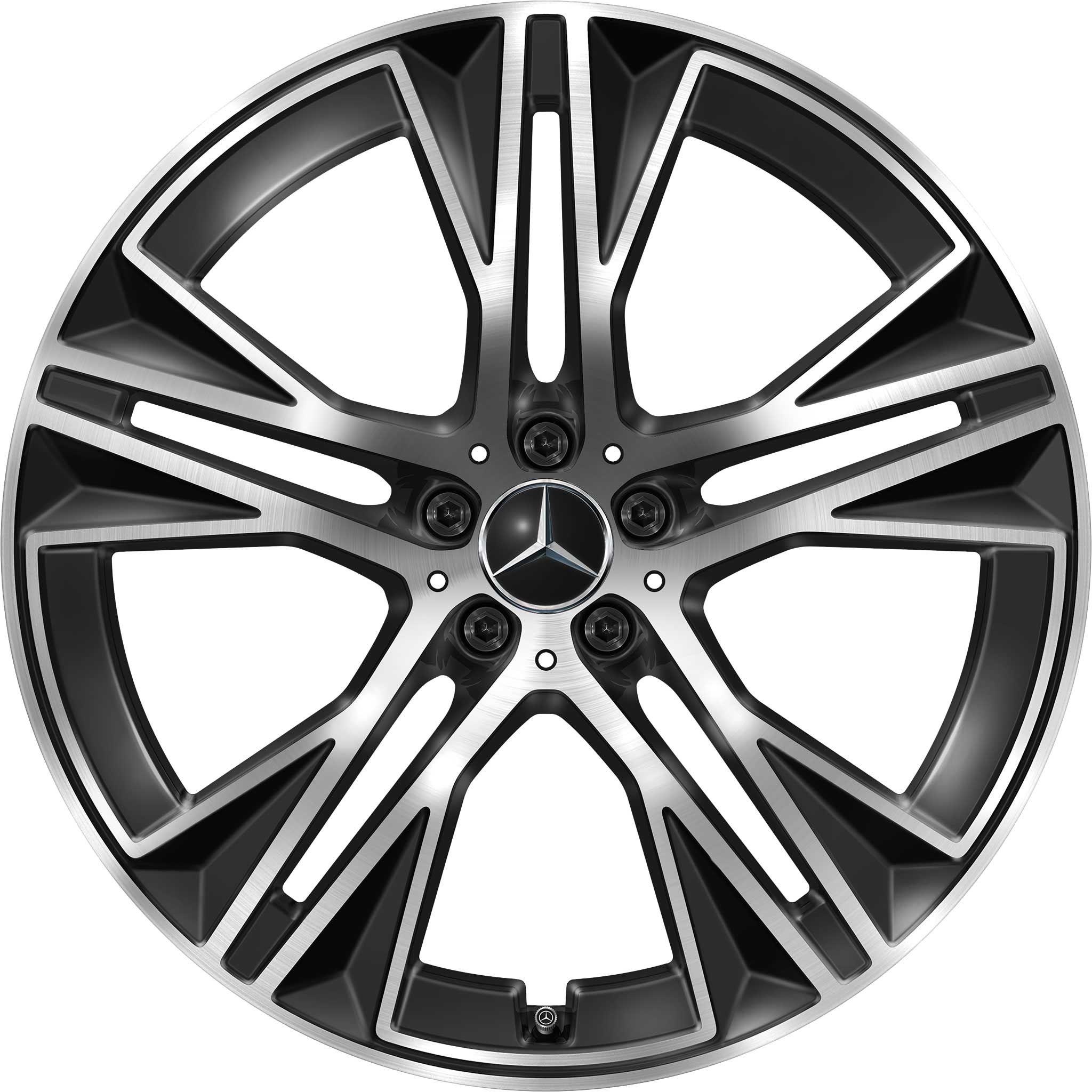 Mercedes 5 Double Spoke [296-22] Gloss Back with High Sheen Alloy Wheel Product Image #1