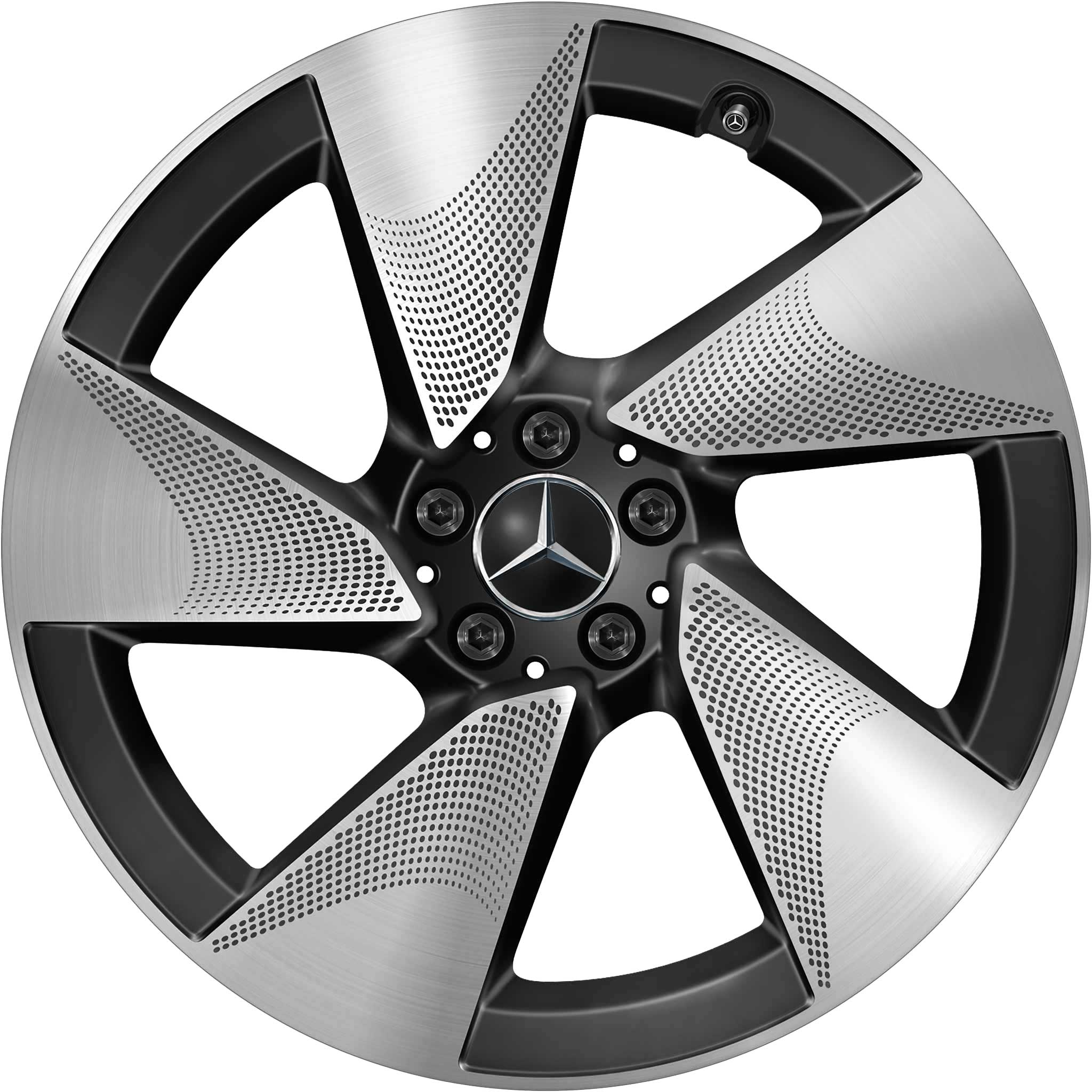 Mercedes 5 Spoke Aero [297-20] Black and Black Detail with High Sheen Alloy Wheel Product Image #1