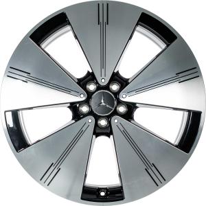Mercedes 5 Spoke [297-21] Black and Black Detail with High Sheen Alloy Wheel for Mercedes EQE X294 - Sizes 21in