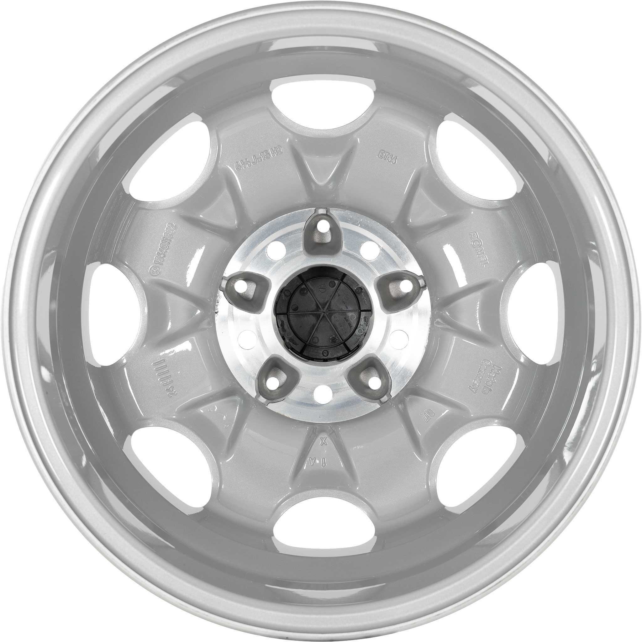 Mercedes 8 Hole [124-16] Standard Silver with High Sheen Alloy Wheel Product Image #3