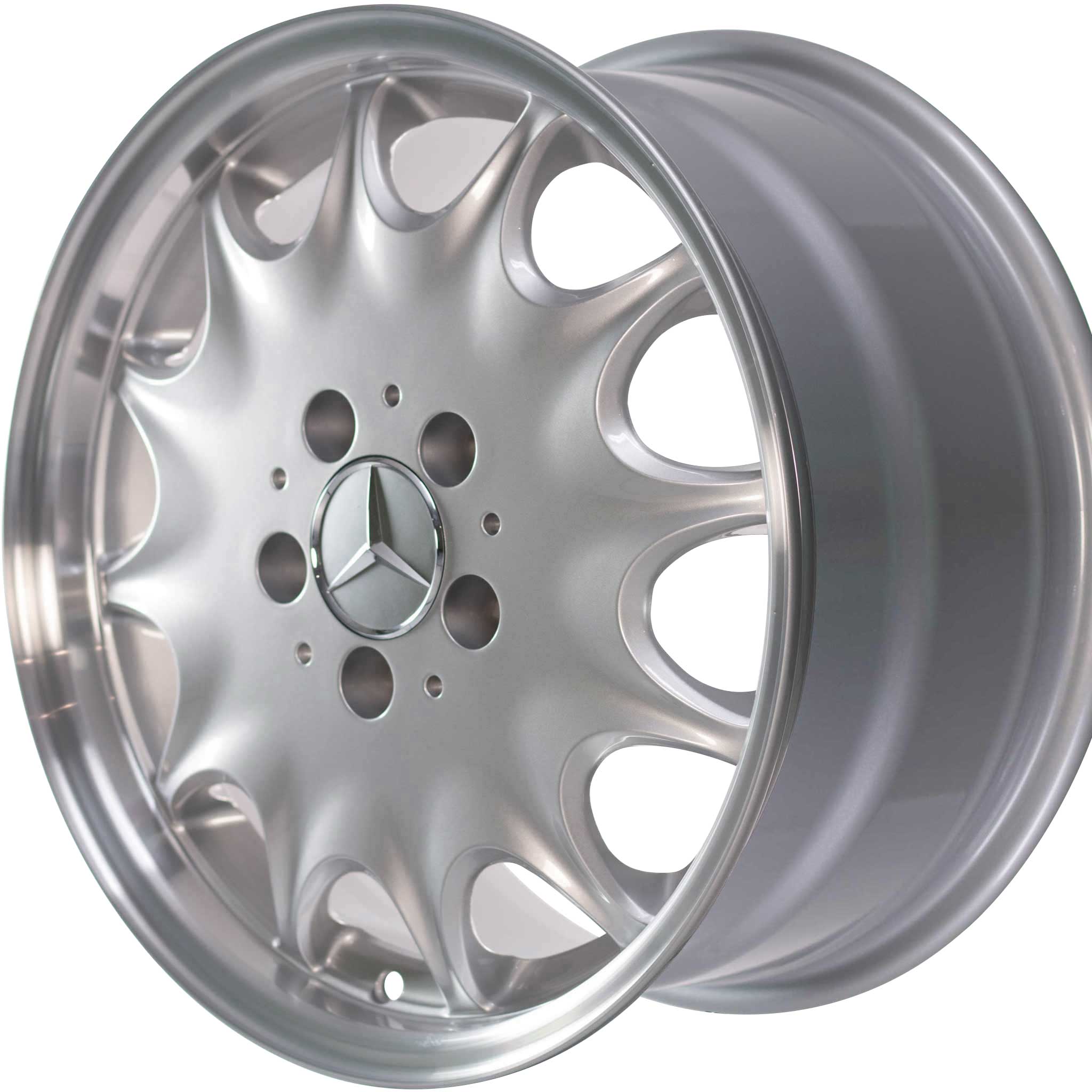 Mercedes Monkar [129-16] Standard Silver with High Sheen Rim Edge Alloy Wheel Product Image #2
