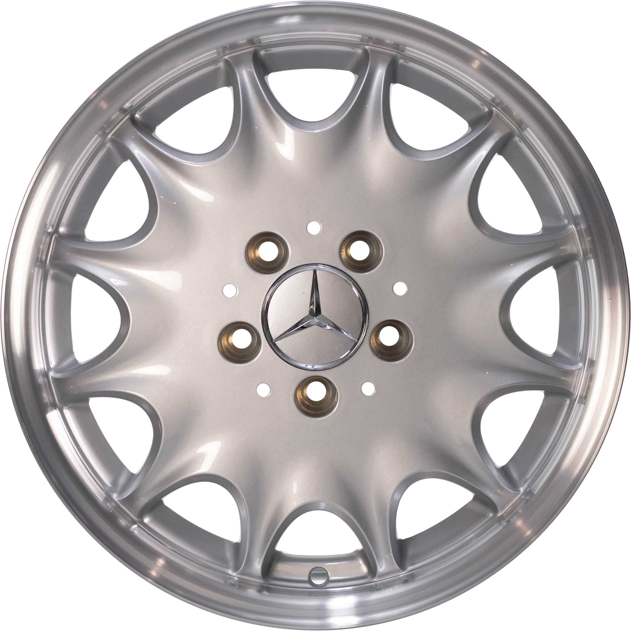Mercedes Monkar [129-16] Standard Silver with High Sheen Rim Edge Alloy Wheel Product Image #1