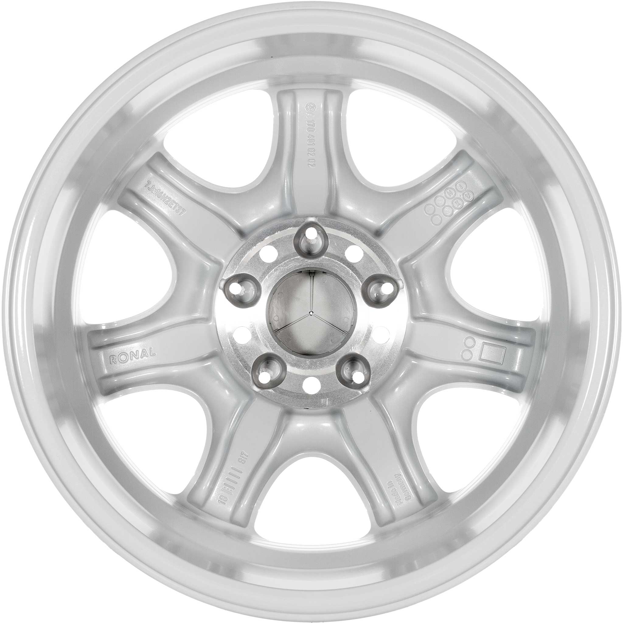 Mercedes Pictor [170-16] Standard Silver with High Sheen Rim Edge Alloy Wheel Product Image #3