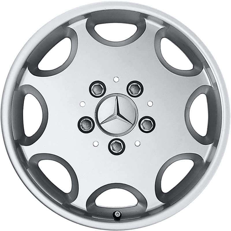 Mercedes Deneb [202-15] Standard Silver with High Sheen Rim Edge Alloy Wheel Product Image #1