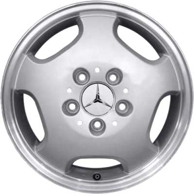 Mercedes Merak [168-15] Standard Silver with High Sheen Rim Edge Alloy Wheel Product Image #1