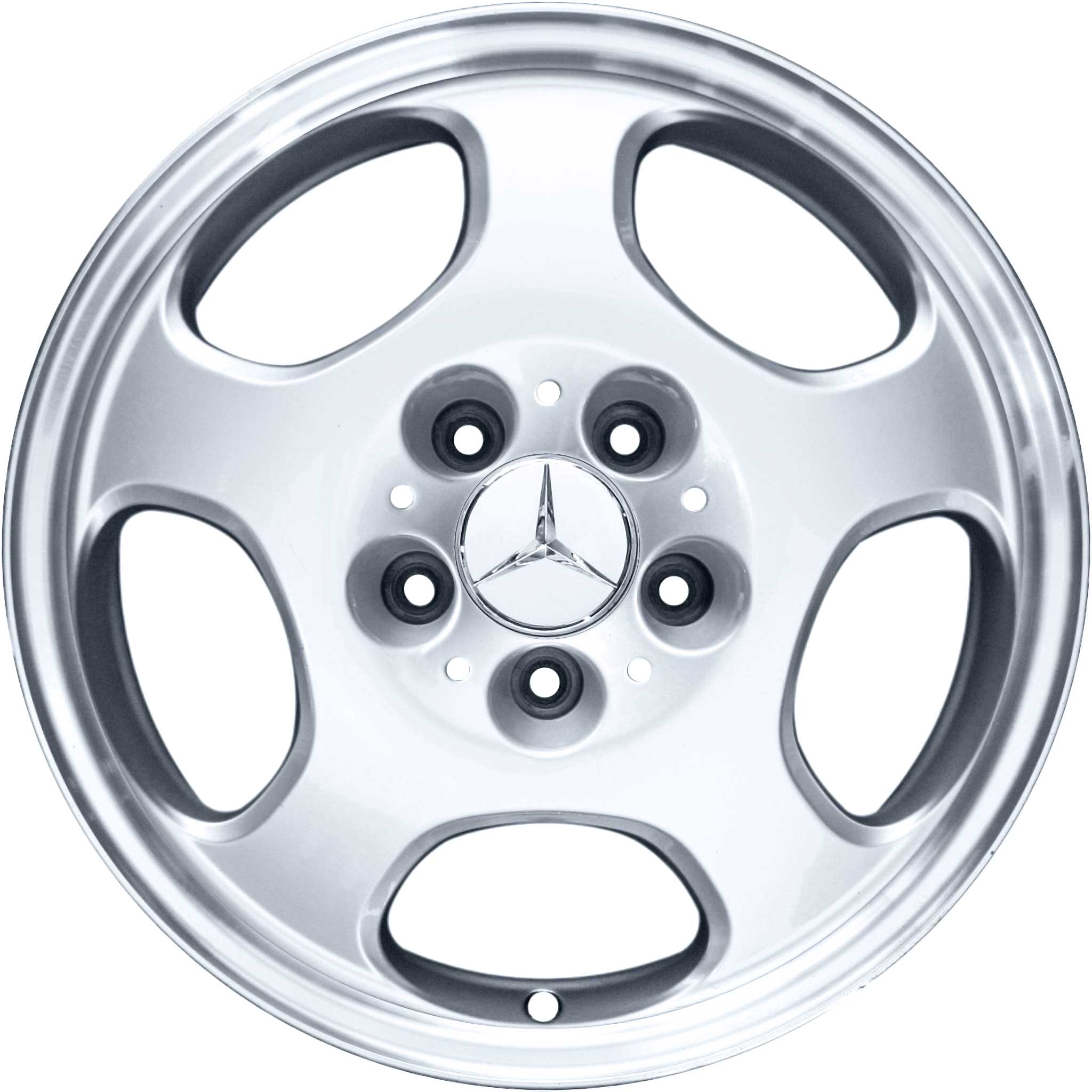 Mercedes Mekab [210-16] Standard Silver with High Sheen Rim Edge Alloy Wheel Product Image #1
