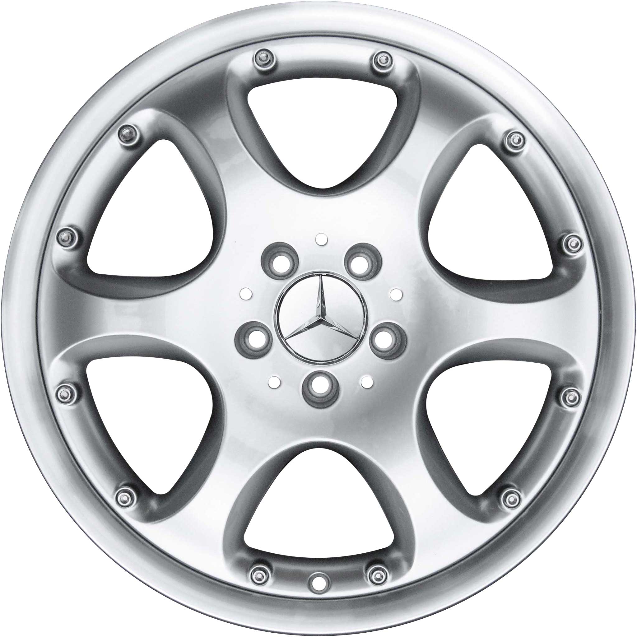 Mercedes Albireo [129-18] Sterling Silver with Stainless Steel Rim Edge Alloy Wheel Product Image #1