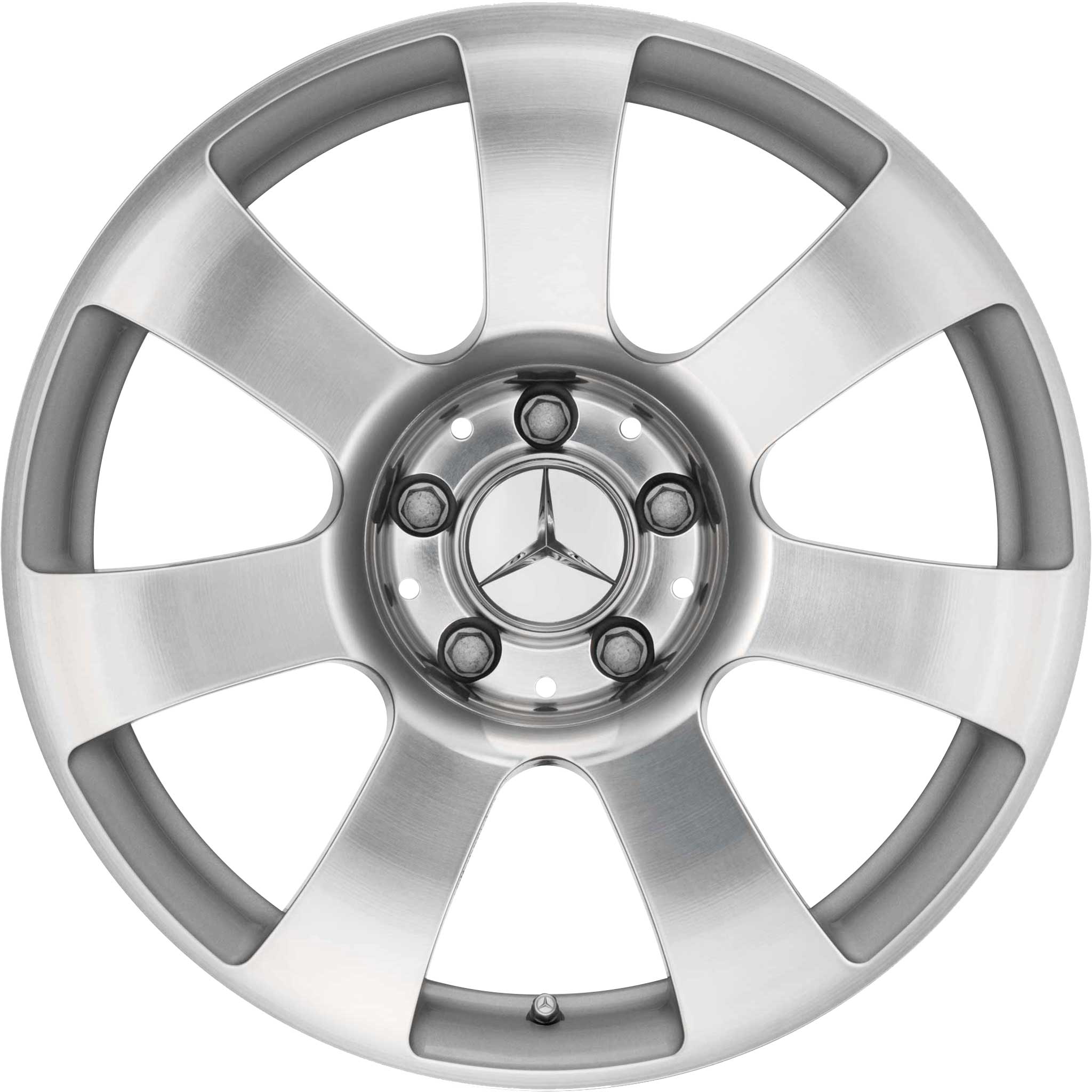 Mercedes 7 Spoke [216-17] Standard Silver with High Sheen Alloy Wheel Product Image #1