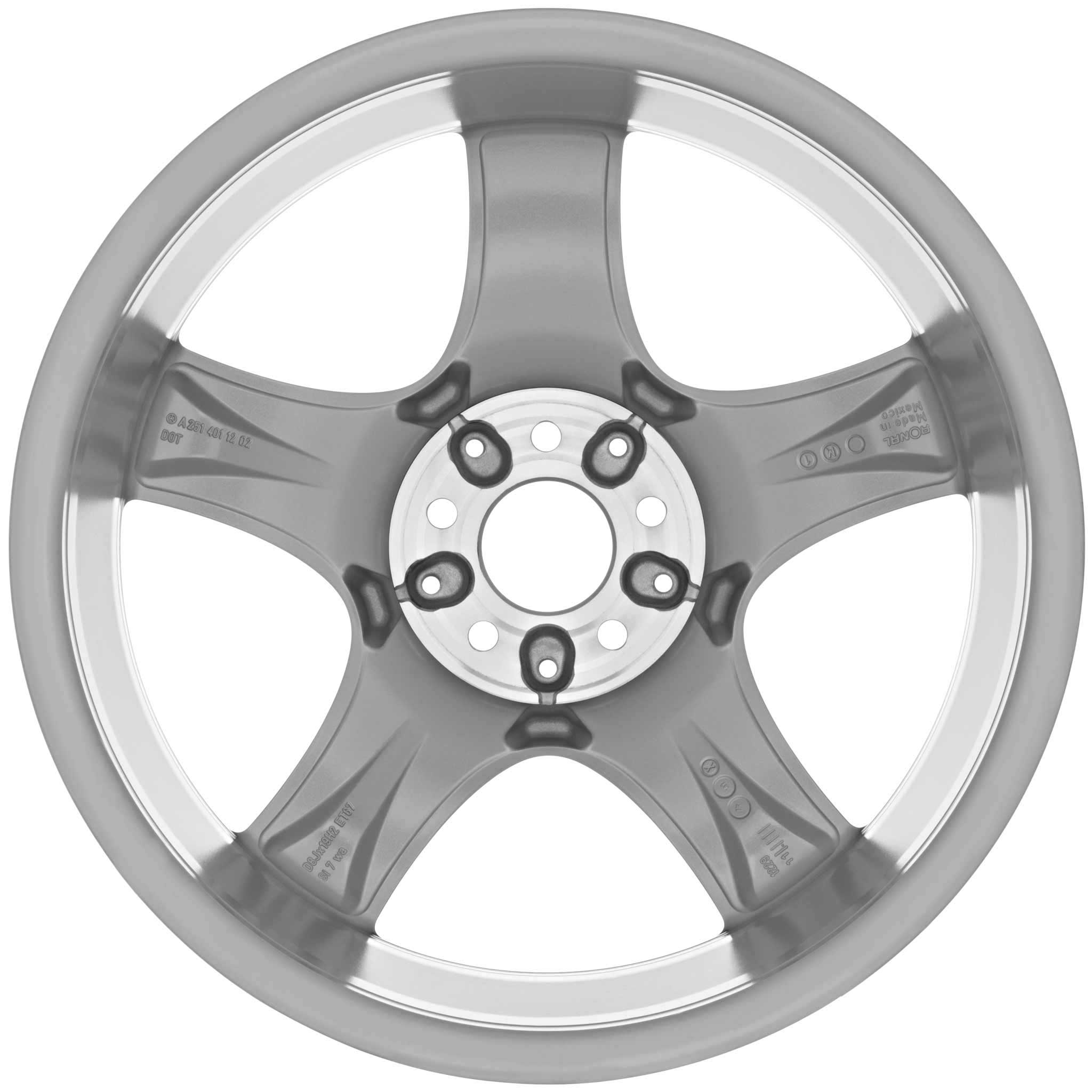Mercedes 5 Spoke [251-19] Titanium Silver Alloy Wheel Product Image #3