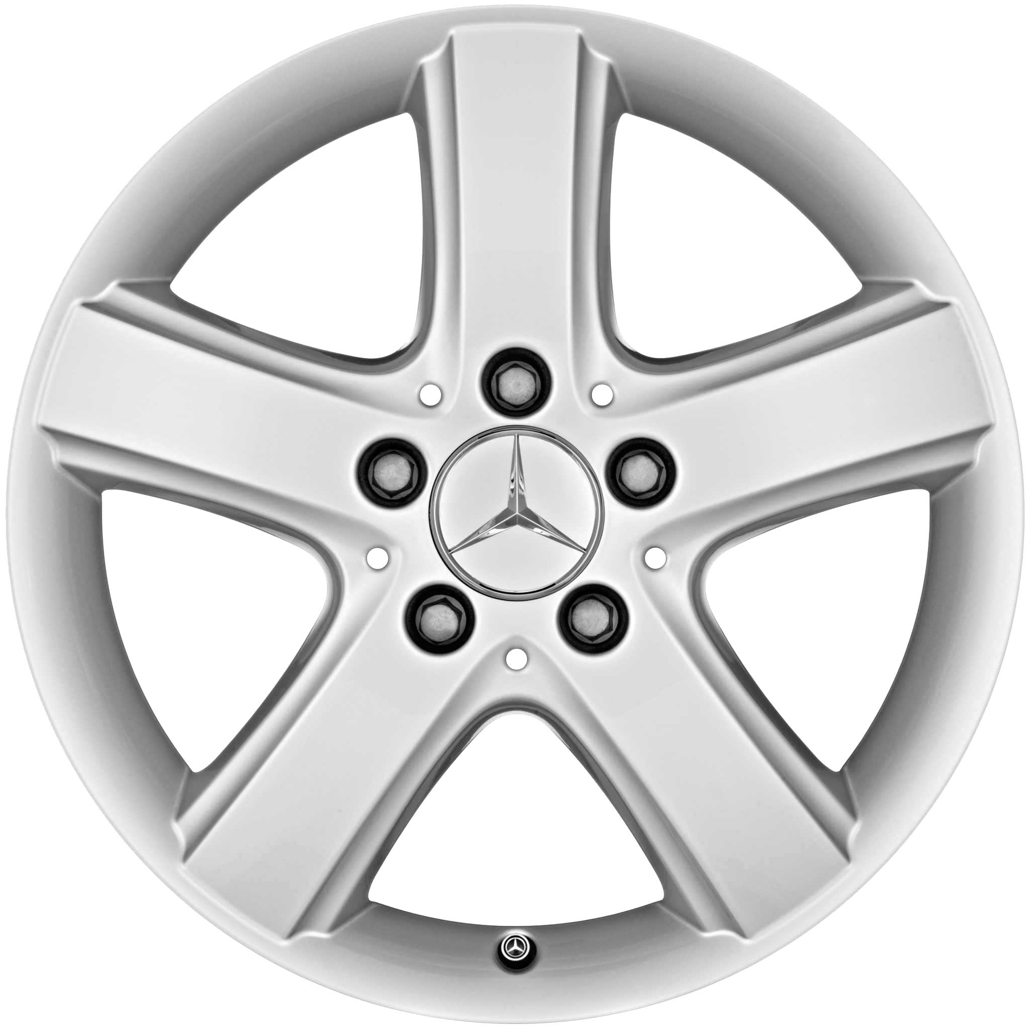Mercedes 5 Spoke [169-16] Titanium Silver Alloy Wheel Product Image #1