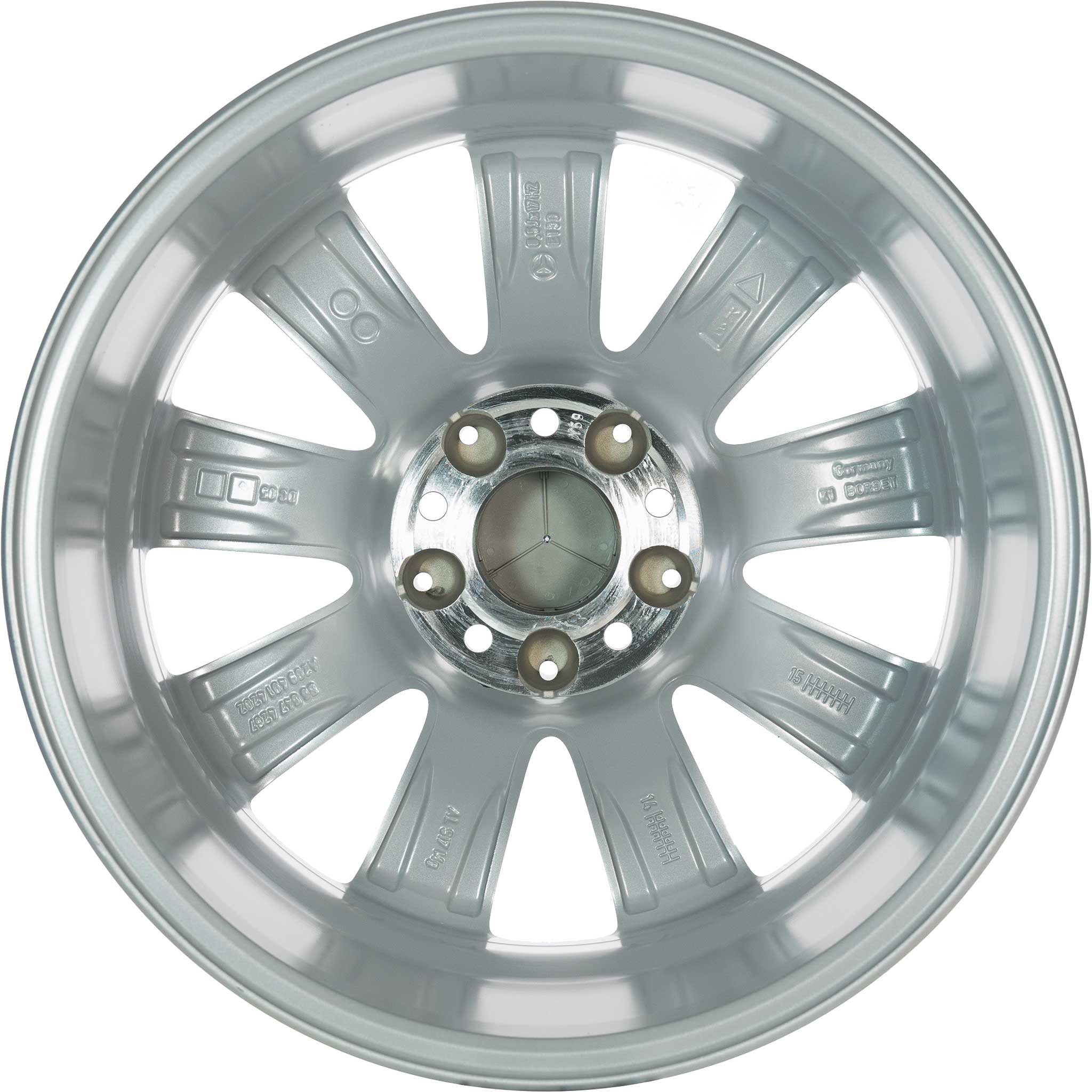 Mercedes 9 Spoke [209-17] Titanium Silver Alloy Wheel Product Image #3