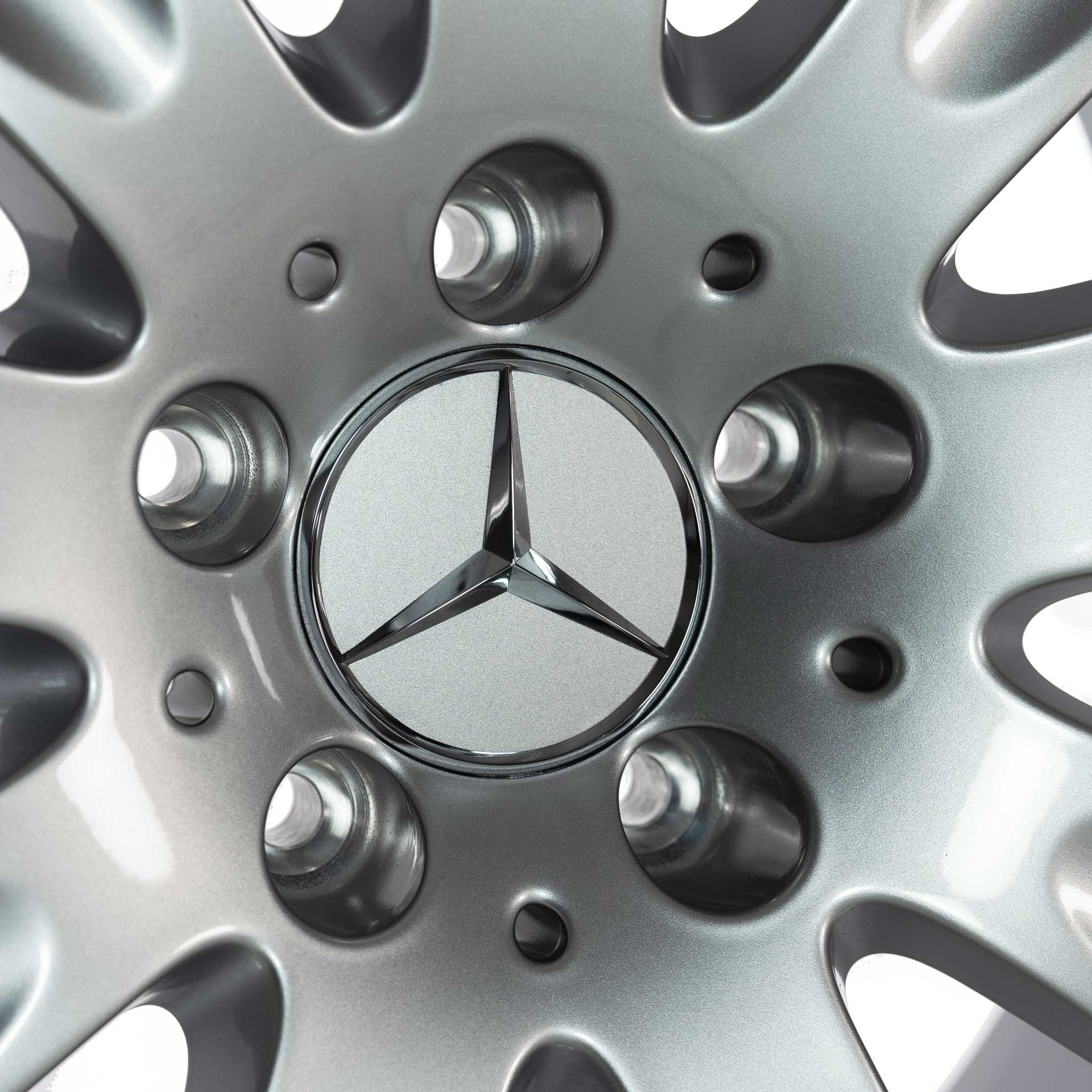 Mercedes 9 Spoke [209-17] Titanium Silver Alloy Wheel Product Image #4
