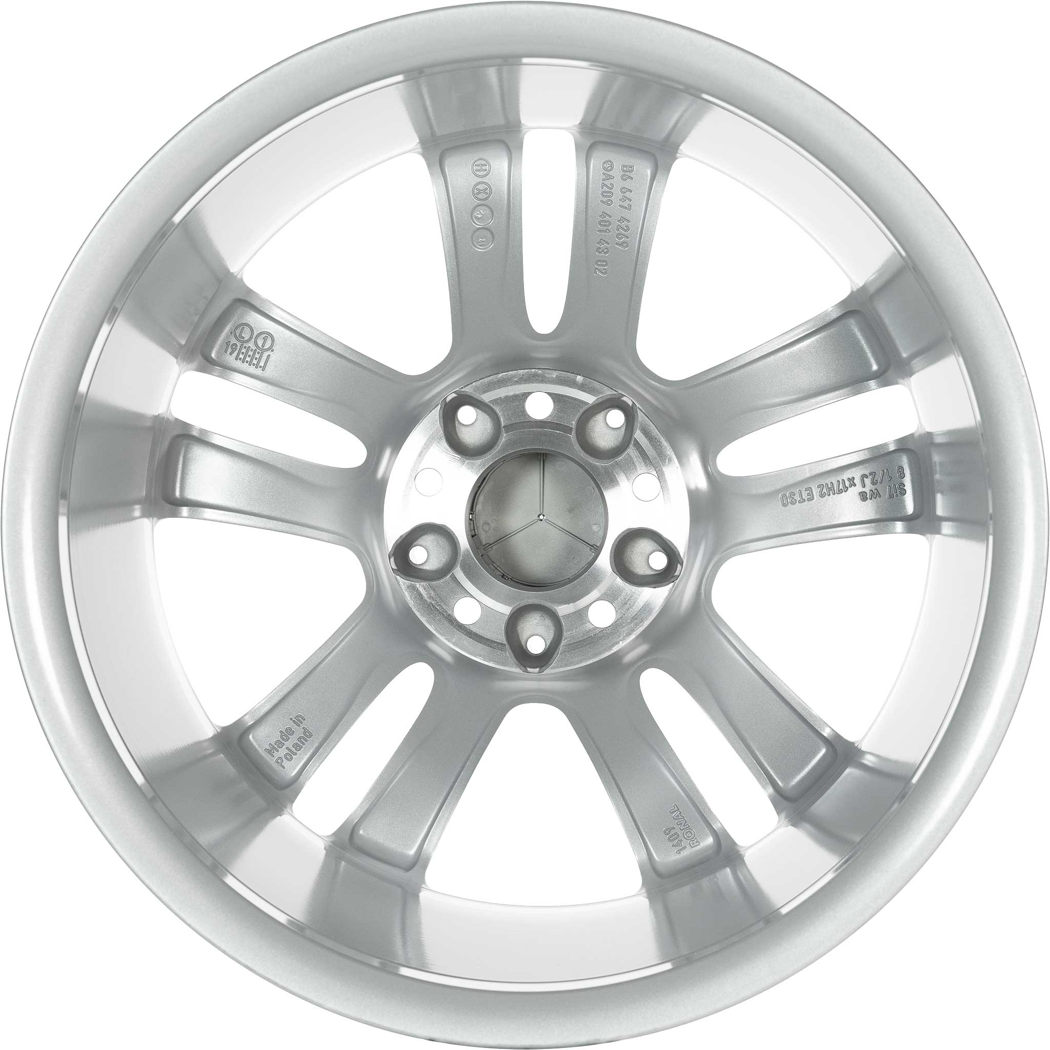 Mercedes 5 Twin Spoke [209-17] Titanium Silver Alloy Wheel Product Image #3