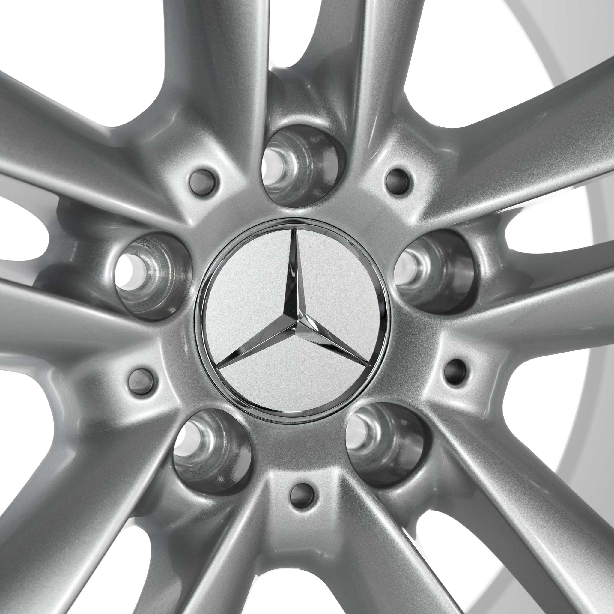 Mercedes 5 Twin Spoke [209-17] Titanium Silver Alloy Wheel Product Image #4