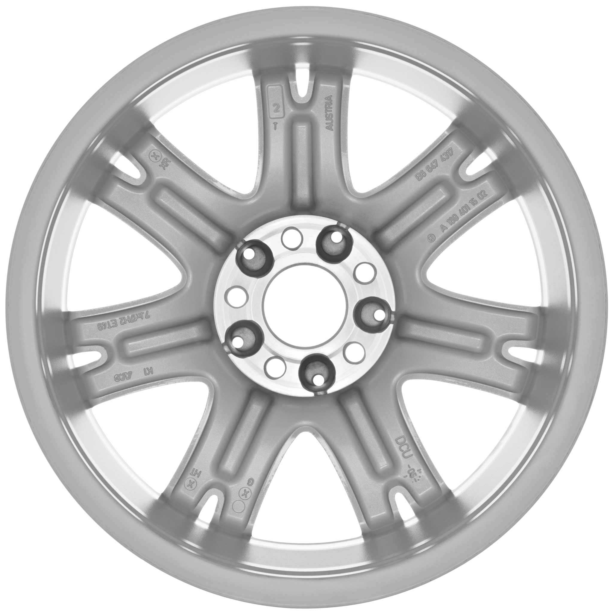 Mercedes Zaurak [169-17] Titanium Silver with High Sheen Alloy Wheel Product Image #3