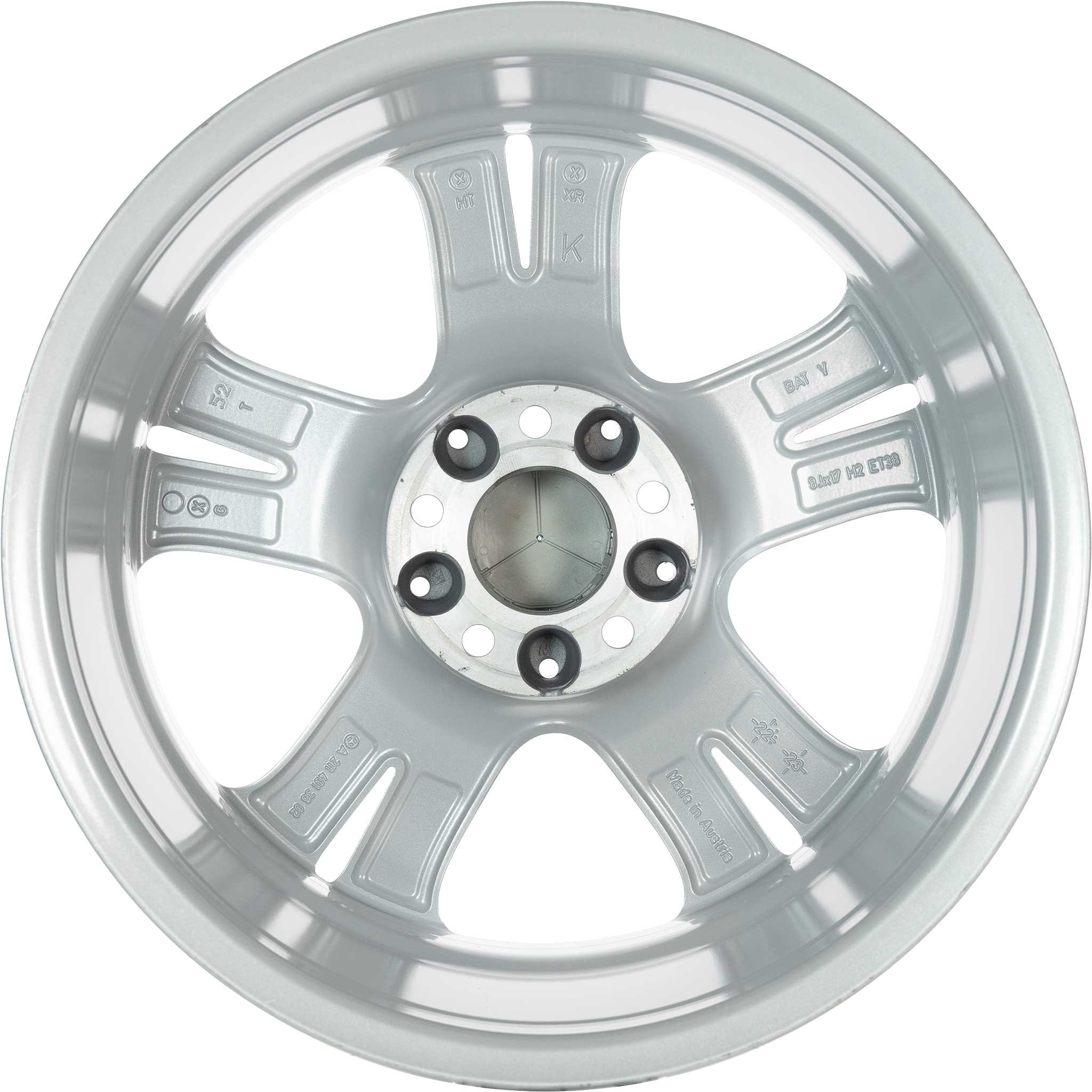 Mercedes 5 Twin Spoke [211-17] Titanium Silver Alloy Wheel Product Image #3