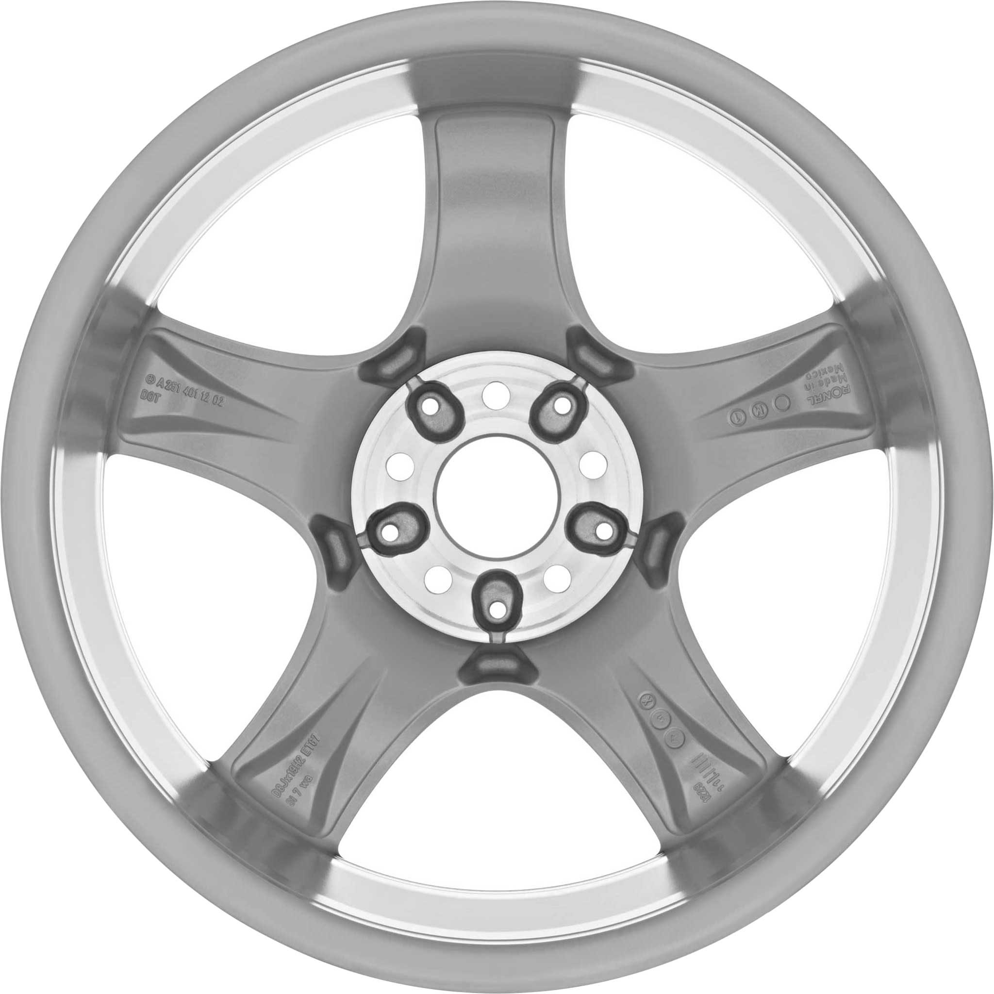 Mercedes 5 Spoke [251-19] Titanium Silver Alloy Wheel Product Image #3