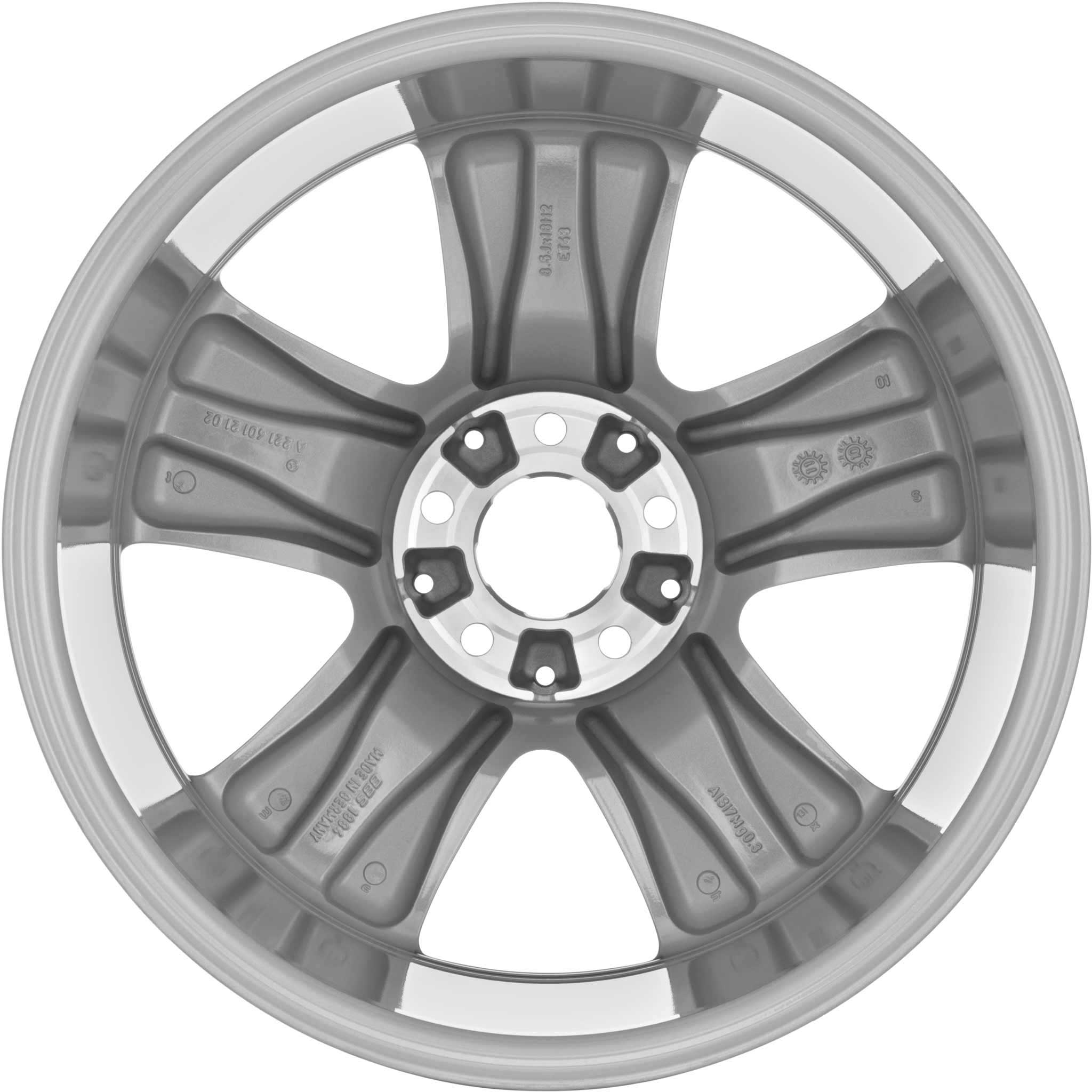Mercedes 5 Spoke [221-18] Titanium Silver Alloy Wheel Product Image #3