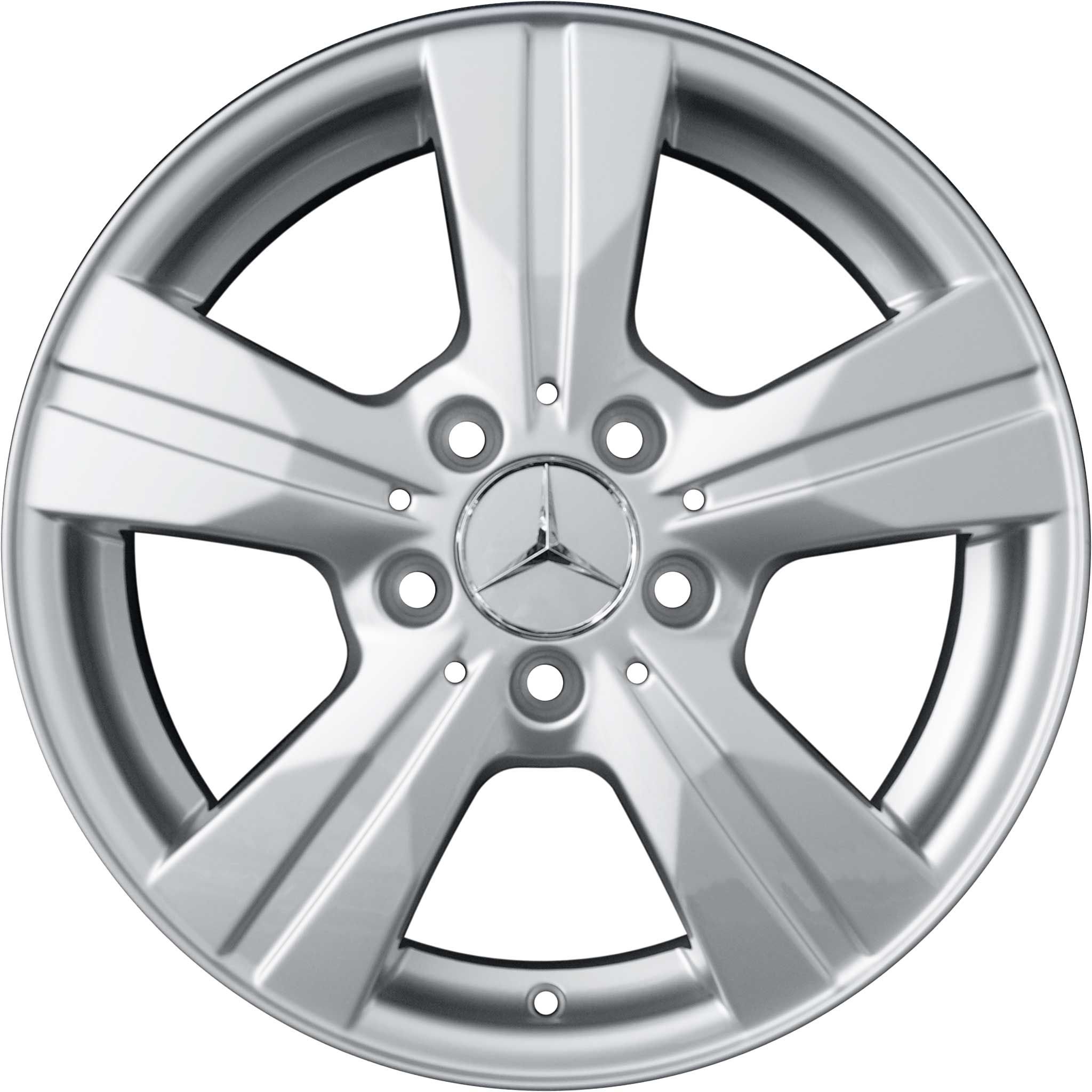 Mercedes 5 Spoke [169-16] Titanium Silver Alloy Wheel Product Image #1