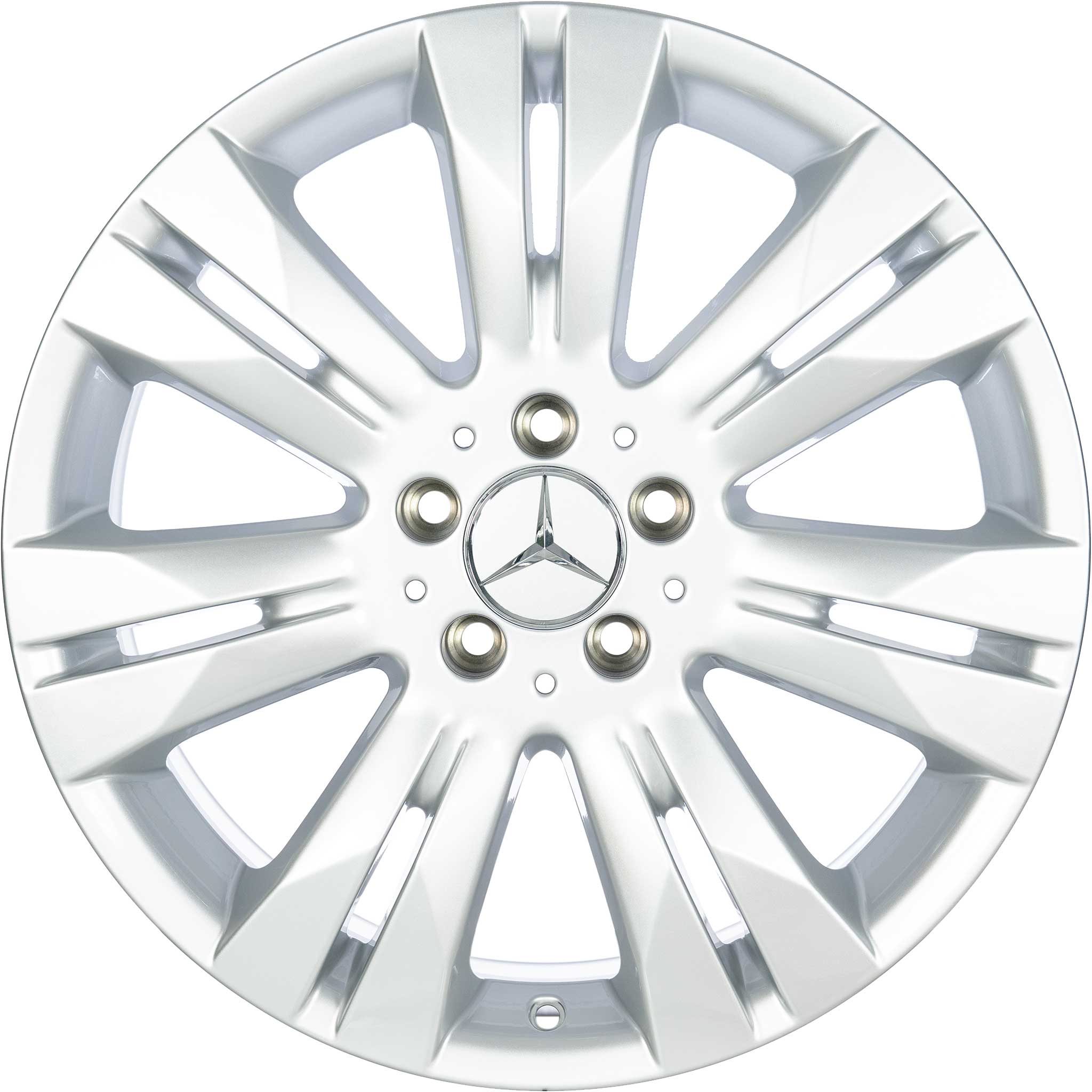 Mercedes 7 Twin Spoke [221-18] Titanium Silver Alloy Wheel Product Image #1