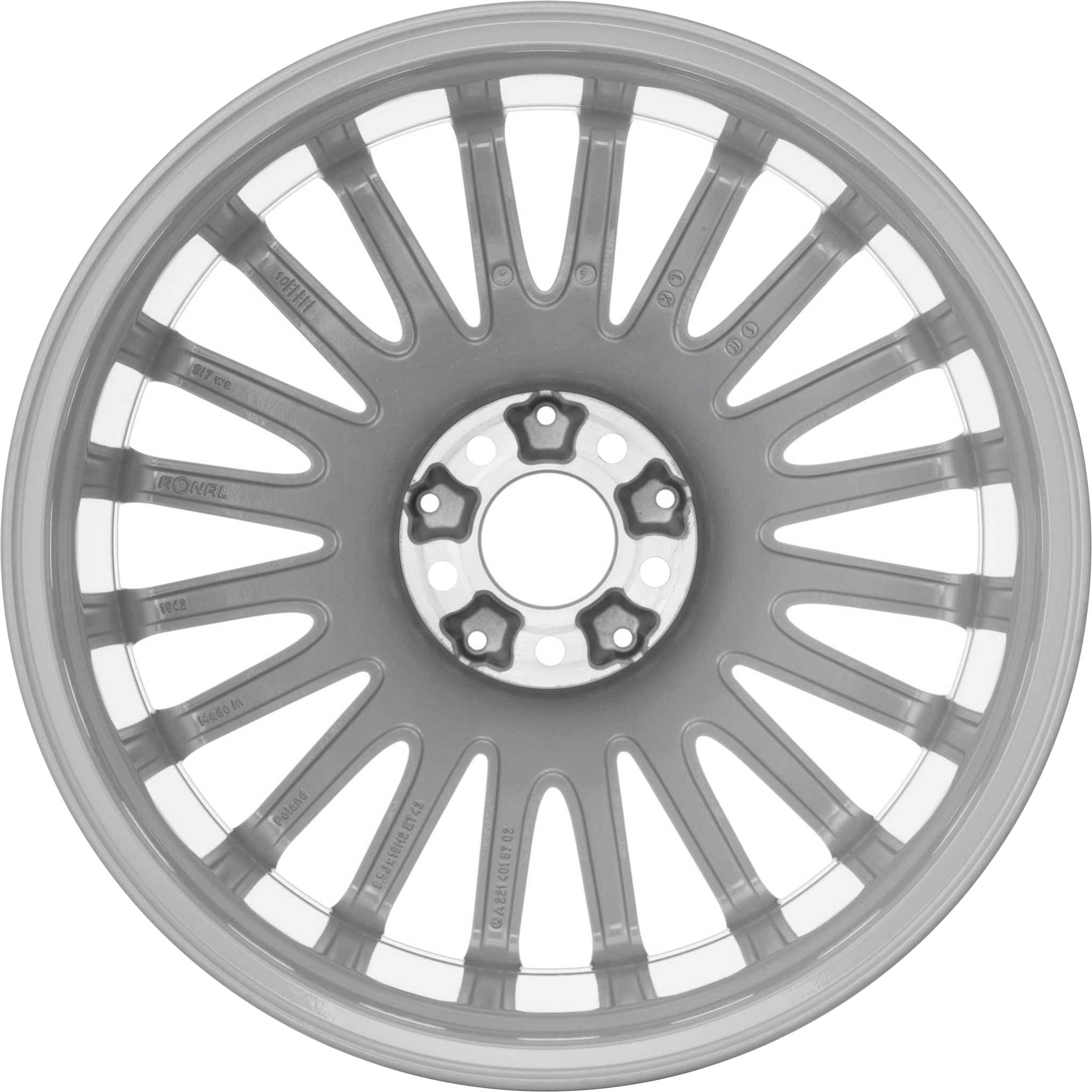 Mercedes Multispoke [221-19] Titanium Silver Alloy Wheel Product Image #2