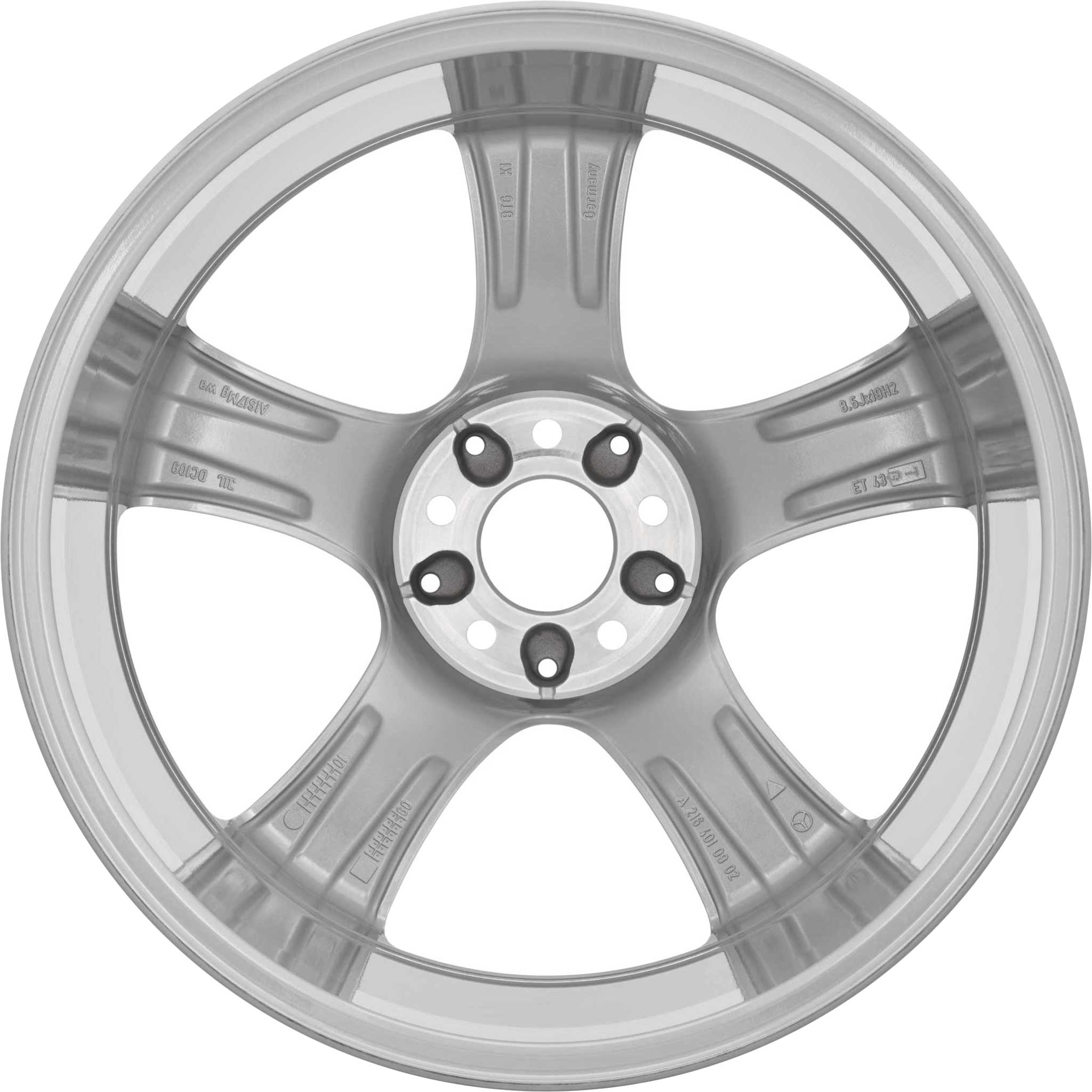 Mercedes 5 Spoke [215-19] Titanium Silver Alloy Wheel Product Image #2