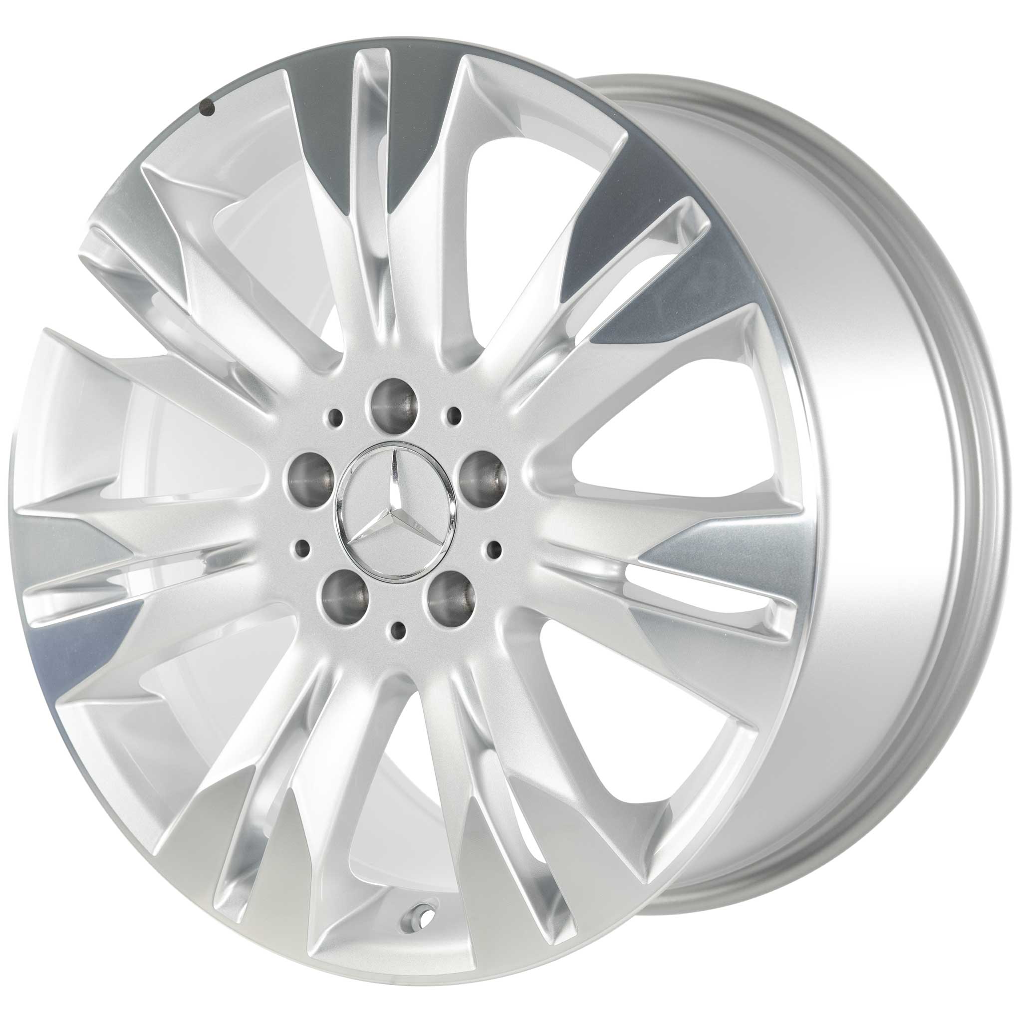 Mercedes 7 Twin Spoke [221-18] Titanium Silver with High Sheen Alloy Wheel Product Image #2