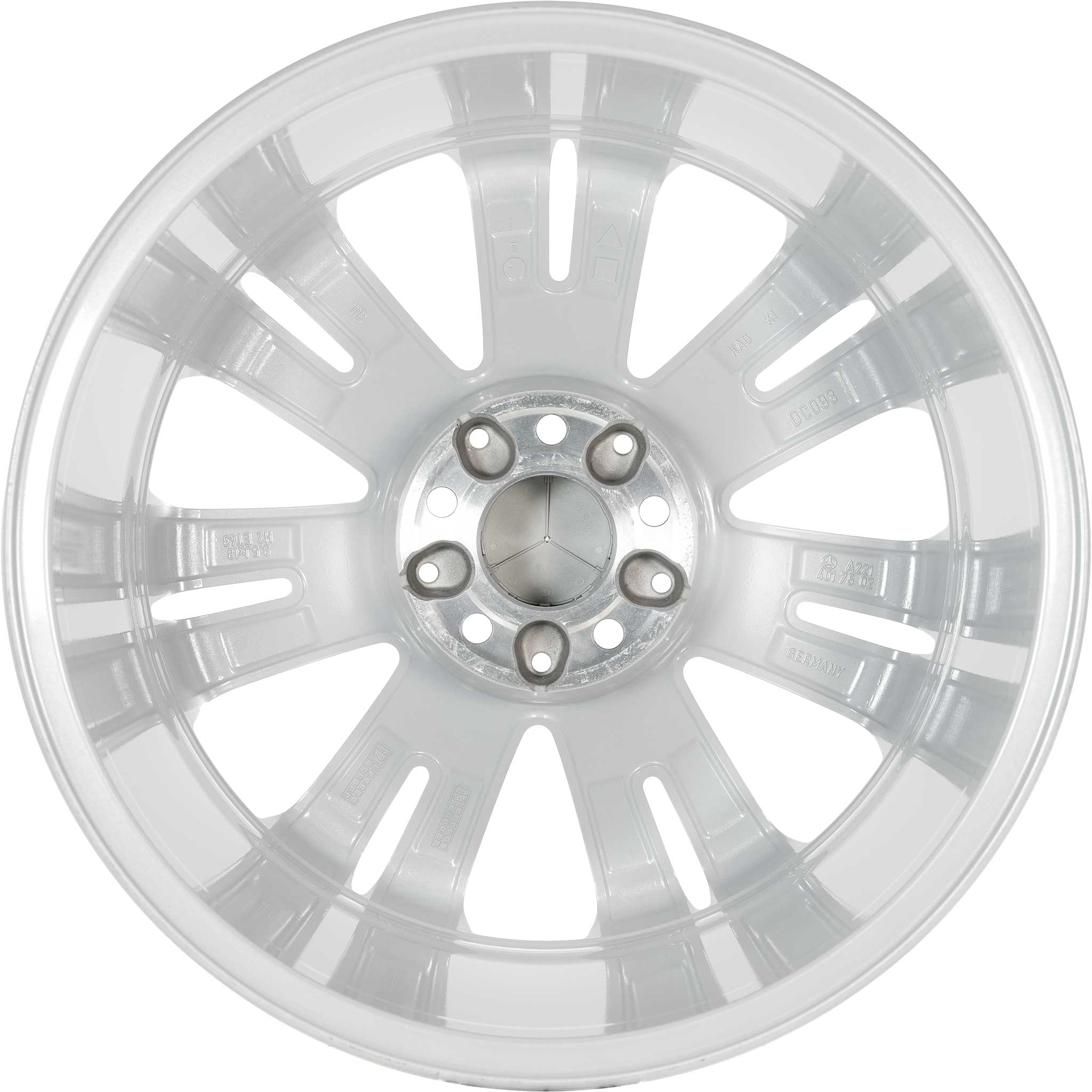 Mercedes 7 Twin Spoke [221-18] Titanium Silver with High Sheen Alloy Wheel Product Image #3