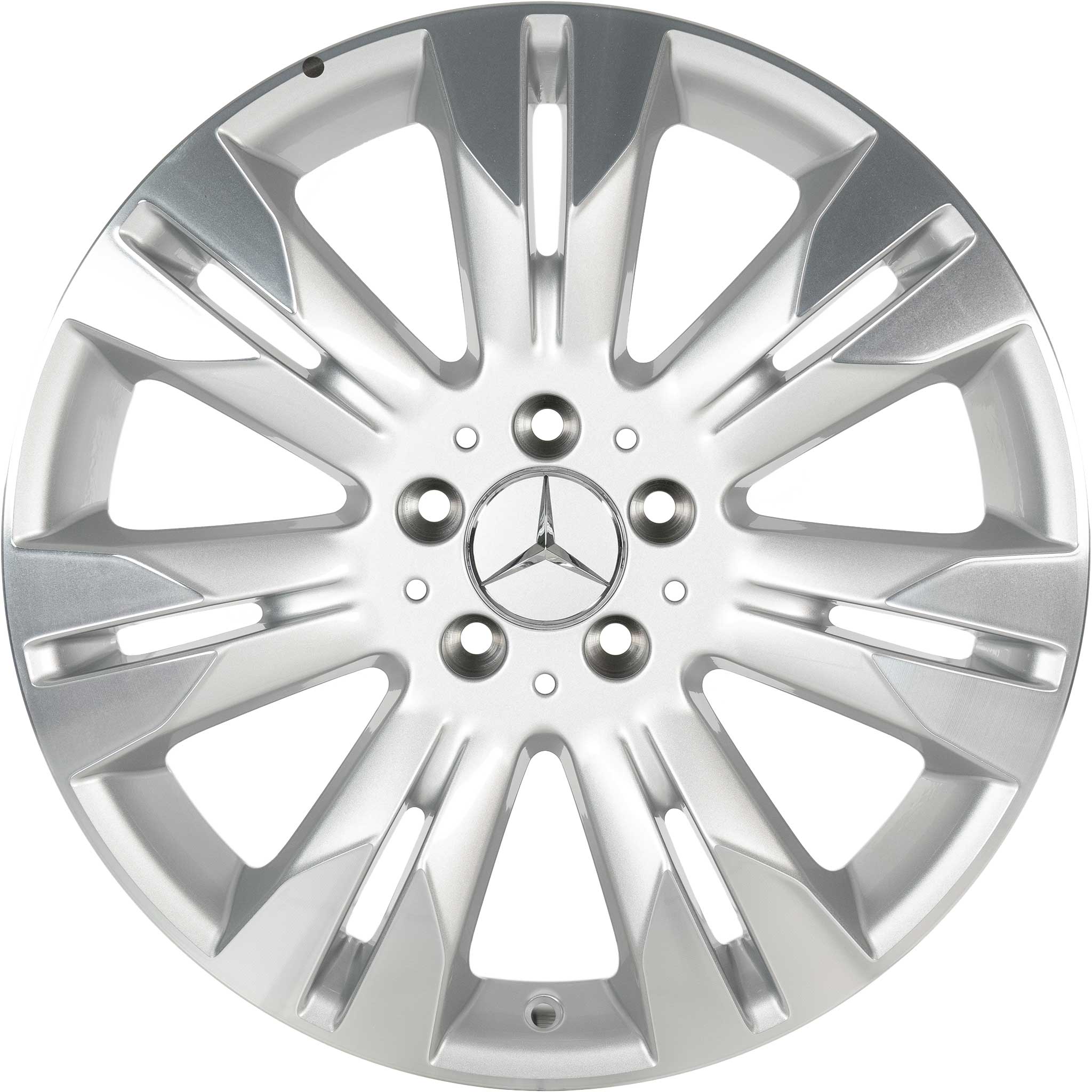 Mercedes 7 Twin Spoke [221-18] Titanium Silver with High Sheen Alloy Wheel Product Image #1