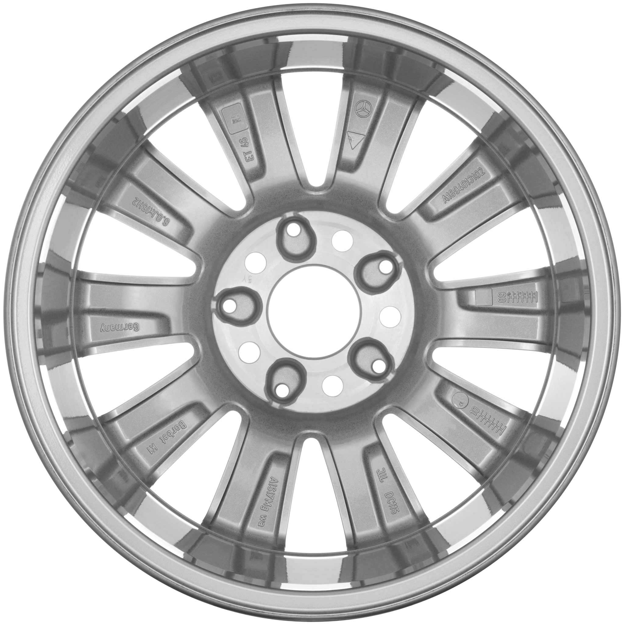 Mercedes 10 Spoke [169-16] Palladium Silver with High Sheen Alloy Wheel Product Image #2