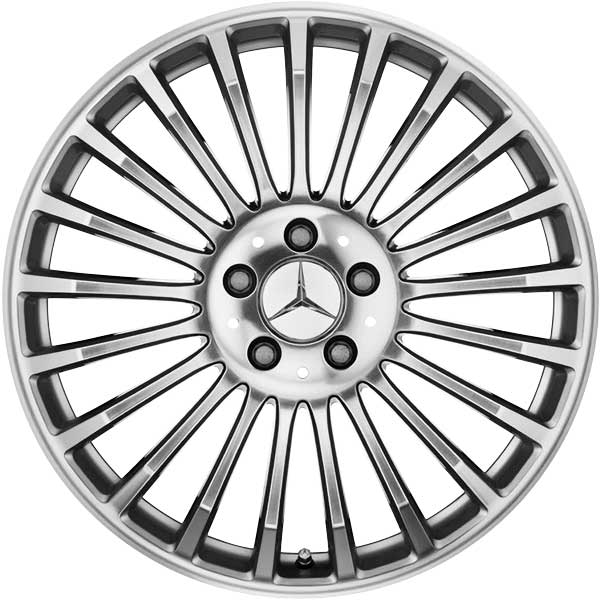 Mercedes 21 Spoke [240-19] Titanium Silver with High Sheen Alloy Wheel Product Image #1