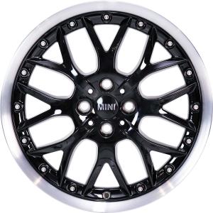Mini R90 Cross Spoke 2pc Polished Black Alloy Wheel for MINI Hatchback R56 - Sizes 17in