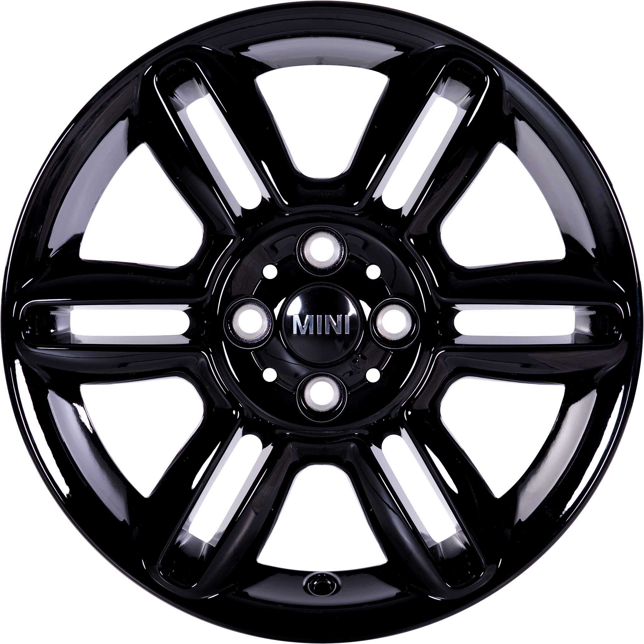 Mini R119 6-Star Twin Spoke Polished Black Alloy Wheel Product Image #1