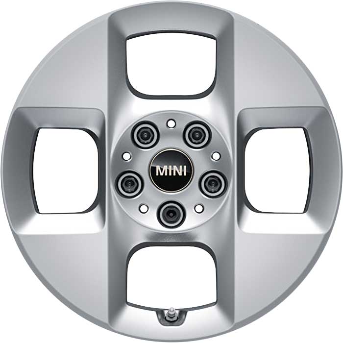 Mini 980 4 Square Spoke Refined Silver Alloy Wheel Product Image #1