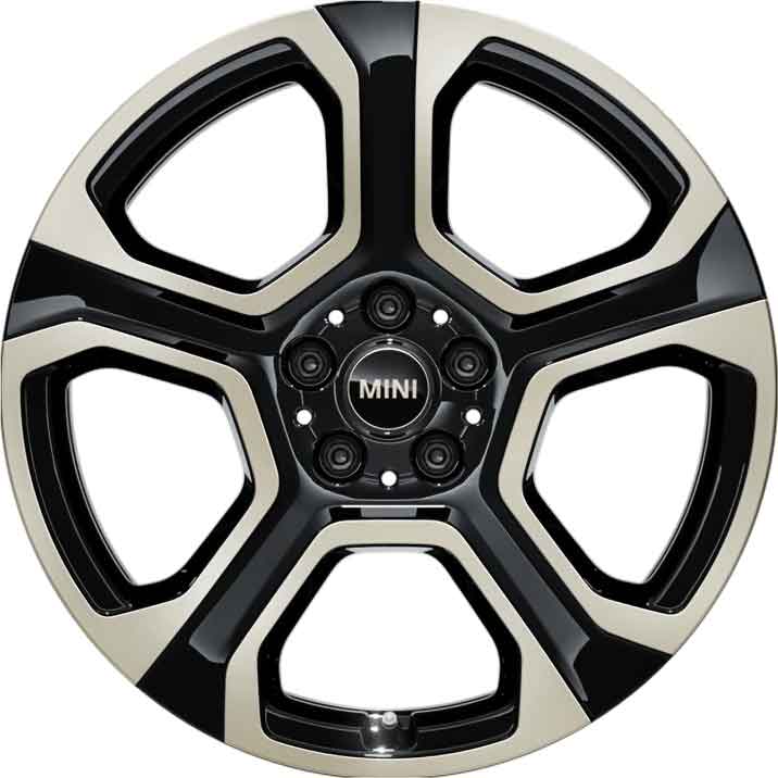 Mini 987 Hexagram Spoke Black with Bright Turned Alloy Wheel Product Image #1