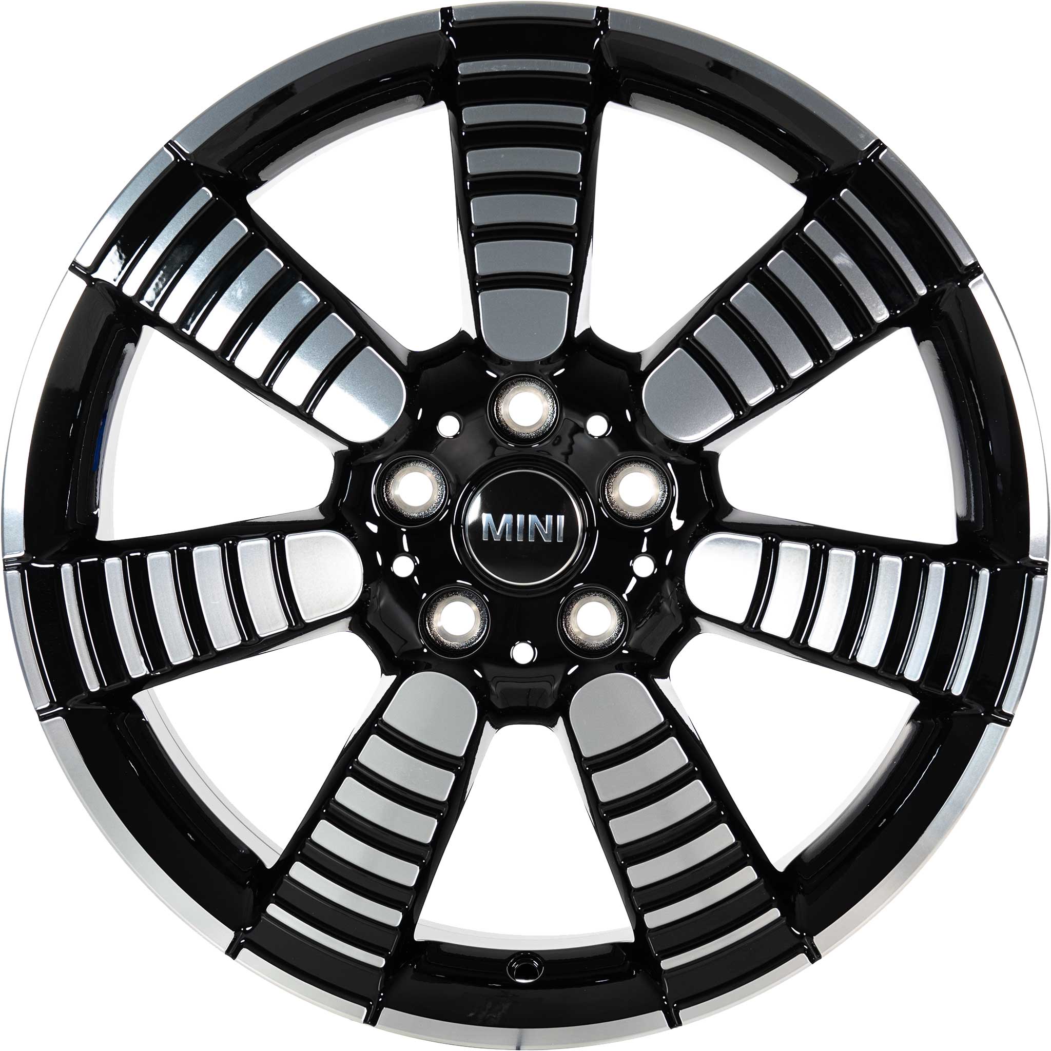 Mini 900 Pulse Spoke Jet Black with Bright Turned Alloy Wheel Product Image #1