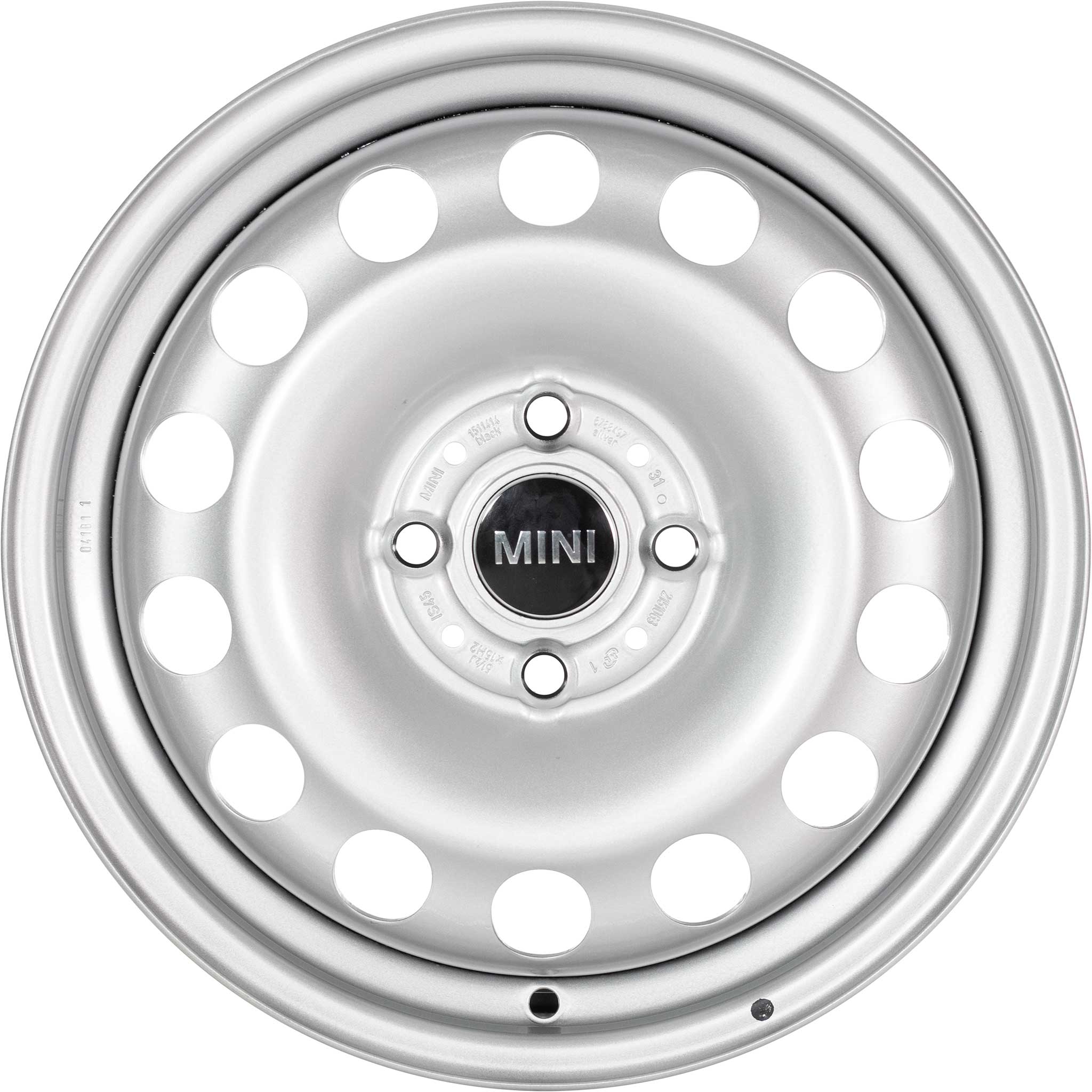 Mini R12 Steel Silver Alloy Wheel Product Image #1