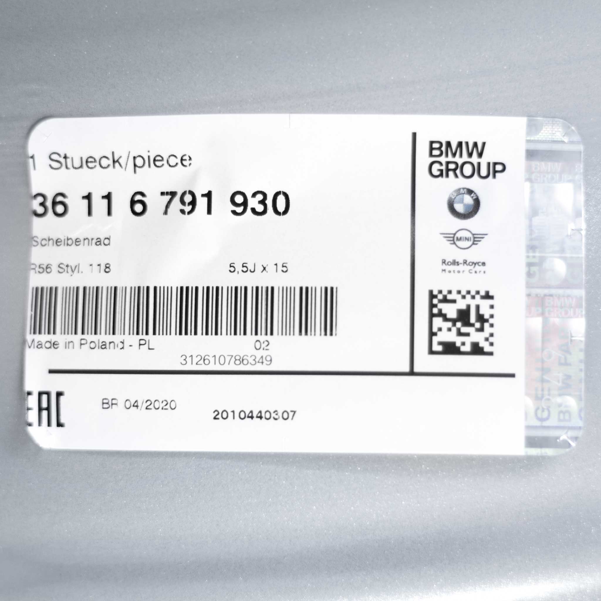 Mini R118 5-Star Twin Spoke Silver Alloy Wheel Product Image #5