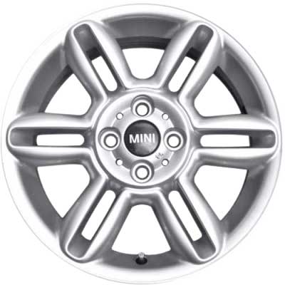 Mini R119 6-Star Twin Spoke Silver Alloy Wheel Product Image #1