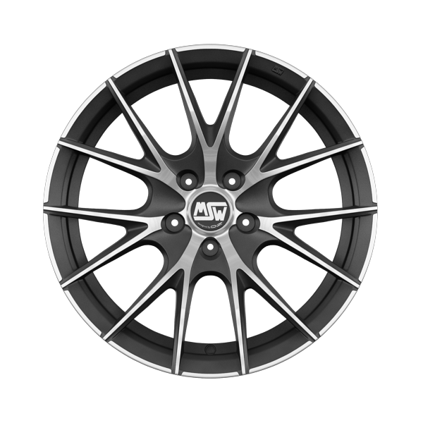 MSW 82 Matt Titanium Full Polished Alloy Wheel Product Image #1