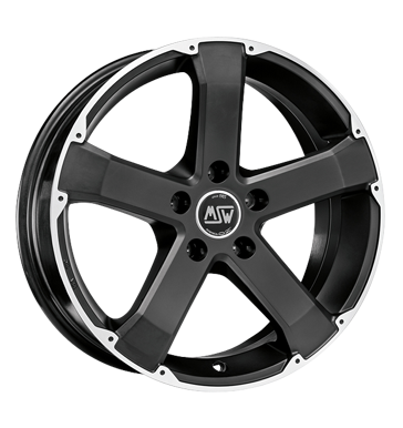 MSW 45 Matt Black Polished Alloy Wheel Product Image #1