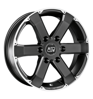 MSW 46 Matt Black Polished Alloy Wheel Product Image #1